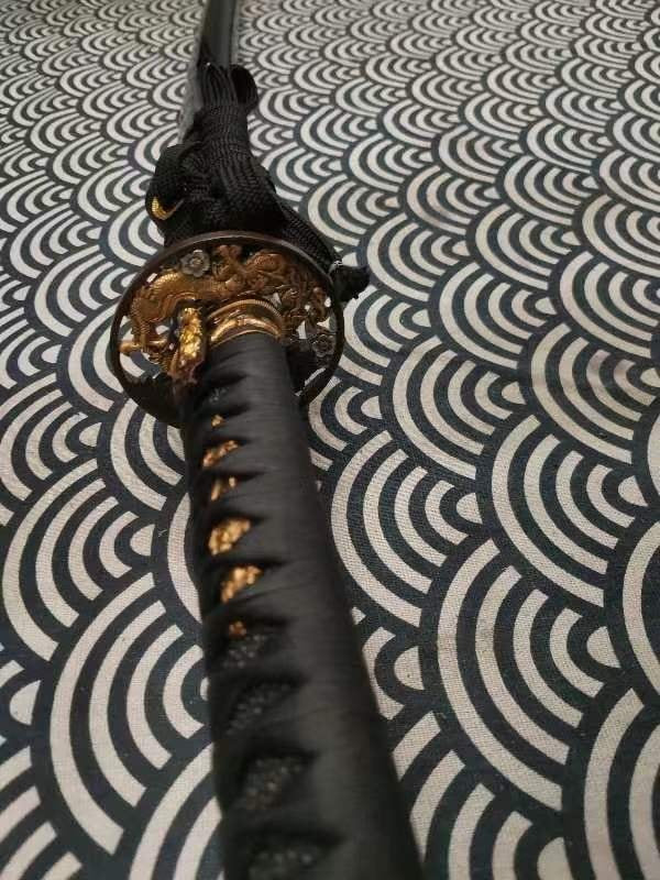 Cloudhammer Katana - Hidden Dragon, Dragon Sakura - sx105v Japanese Tool Steel - Ko-Choji Hamon