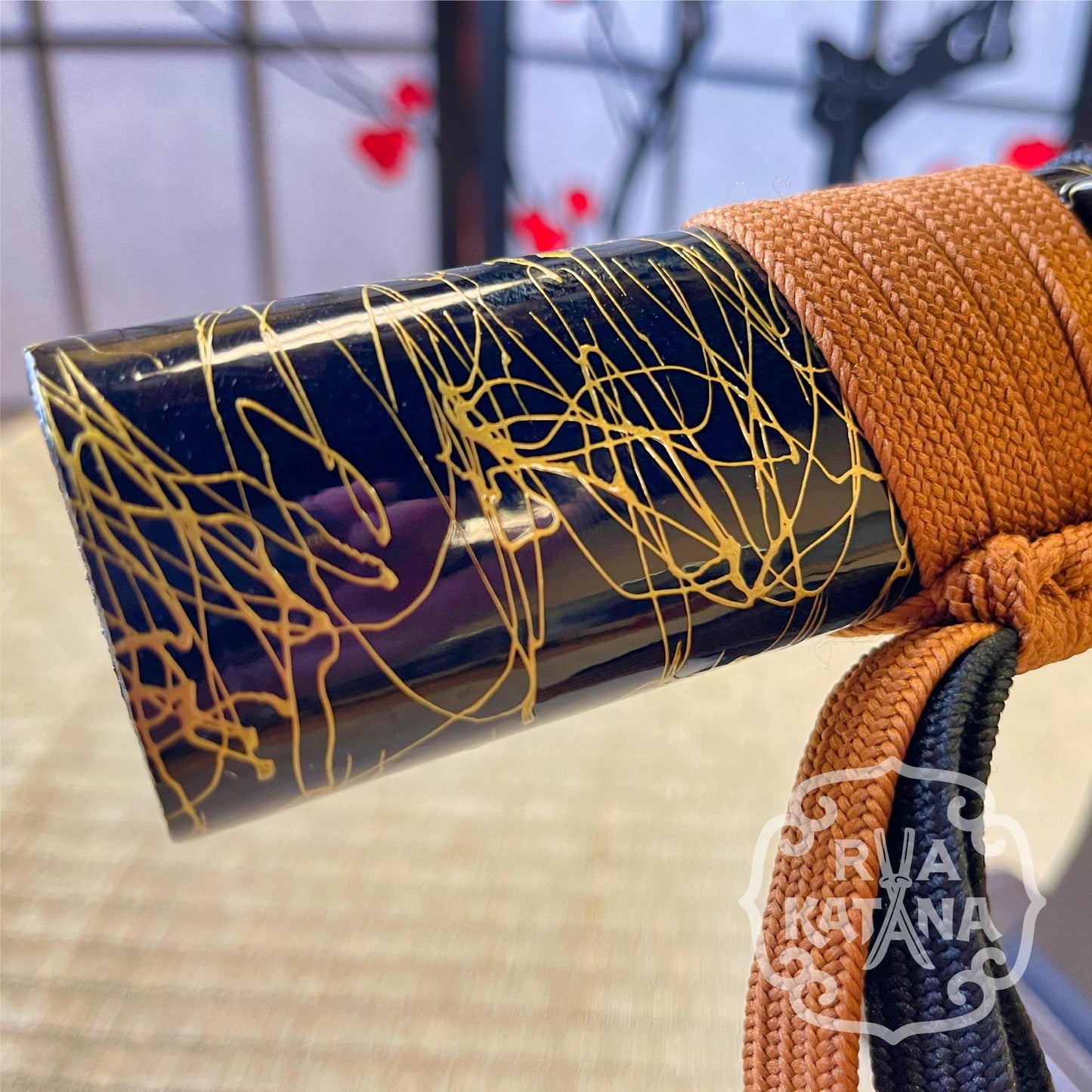 Katana, Black and Tan Dragon, 1060 Steel