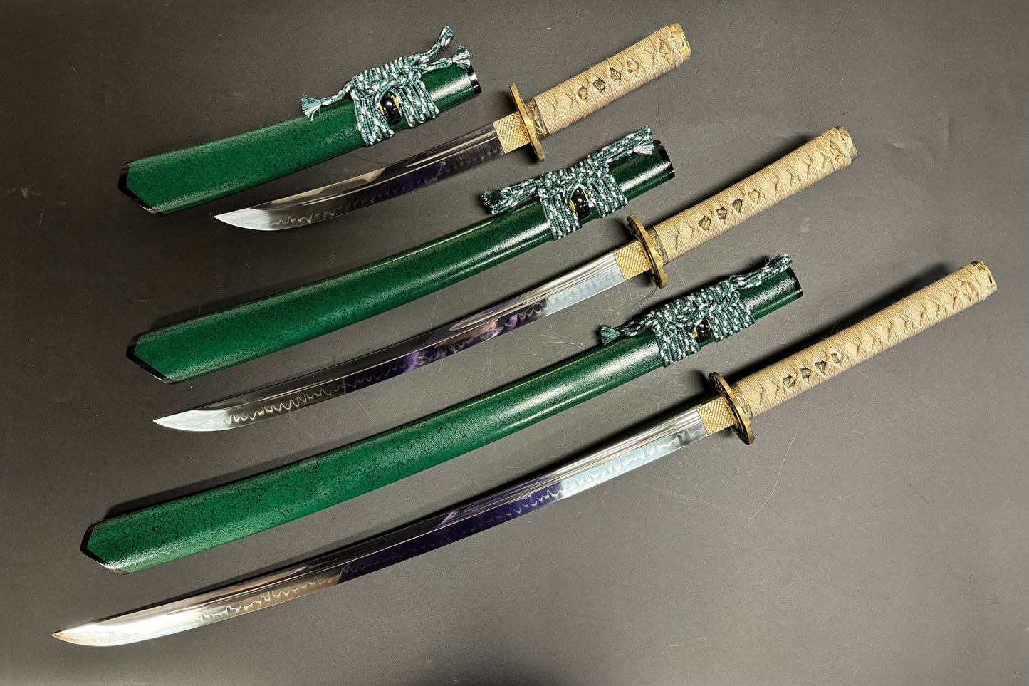 Phoenix Arms 3-Sword Set - Jade Bamboo Naginata Naoshi T10