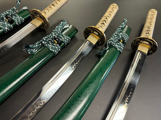 Phoenix Armory 3-Sword Set - Jade Bamboo Naginata Naoshi T10