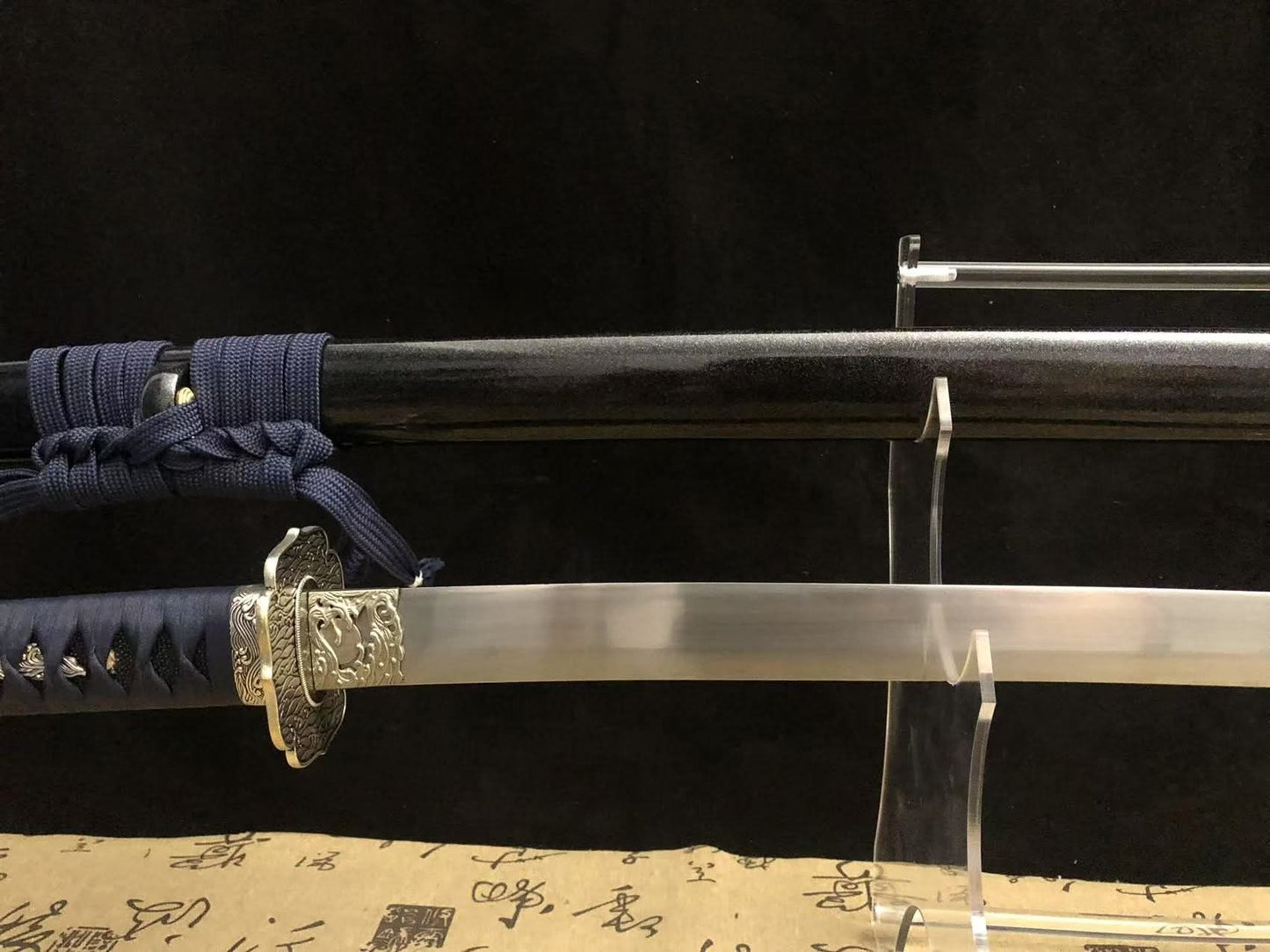 Cloudhammer Giant Odachi - Silver Tsunami - Sup12 Japanese Spring Steel, black samegawa