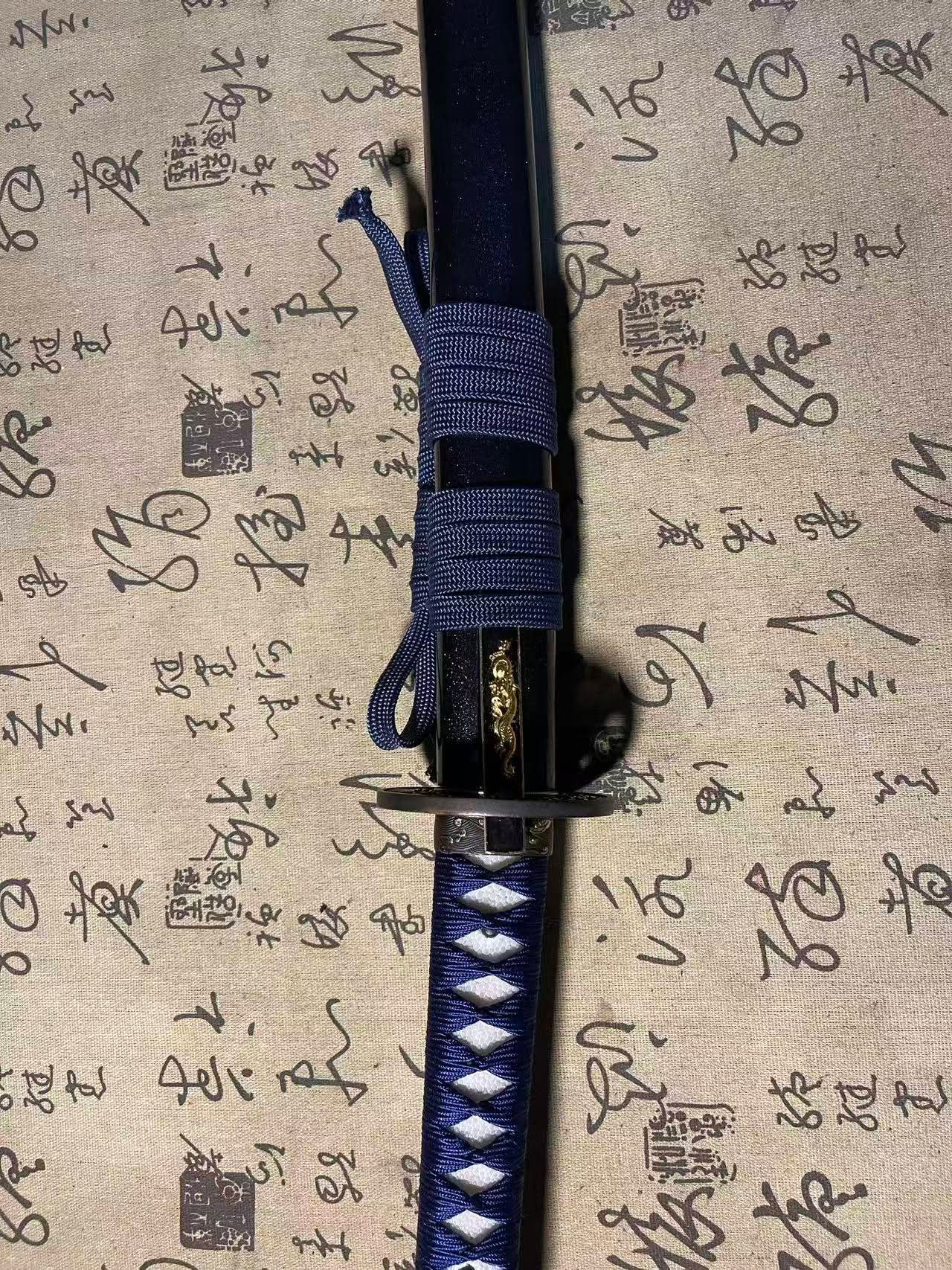 Cloudhammer Katana - Hidden Dragon, Summer Tide - sx105v Japanese Tool Steel - Ko-Choji Hamon