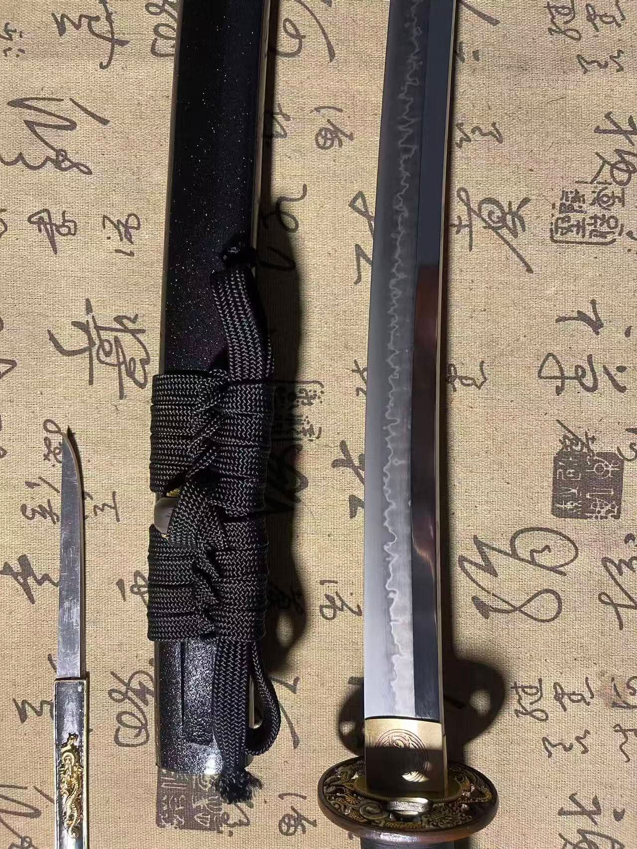 Cloudhammer Katana - Hidden Dragon, Tsunami Dragon - sx105v Japanese Tool Steel - Ko-Choji Hamon
