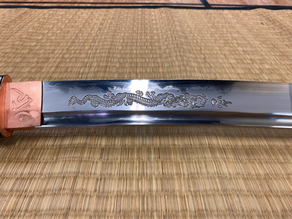 PRE-ORDER Legacy Steel Osoraku Aikuchi Honsanmai Wakizashi (Ishime Black Saya)