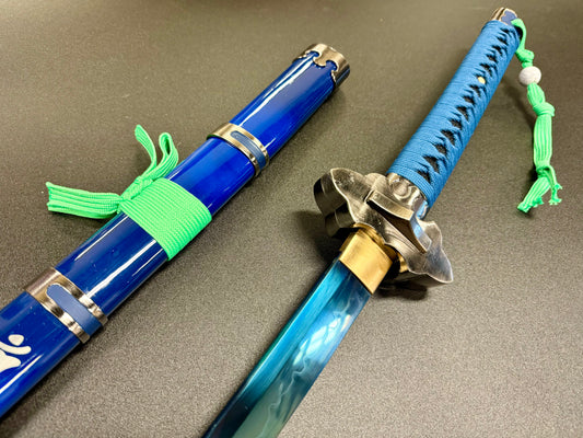 Blue Exorcist Sword Ao No Exorcist Rin Okumura Kurikara & T10 Clay Tempered Blue Bladed Katana
