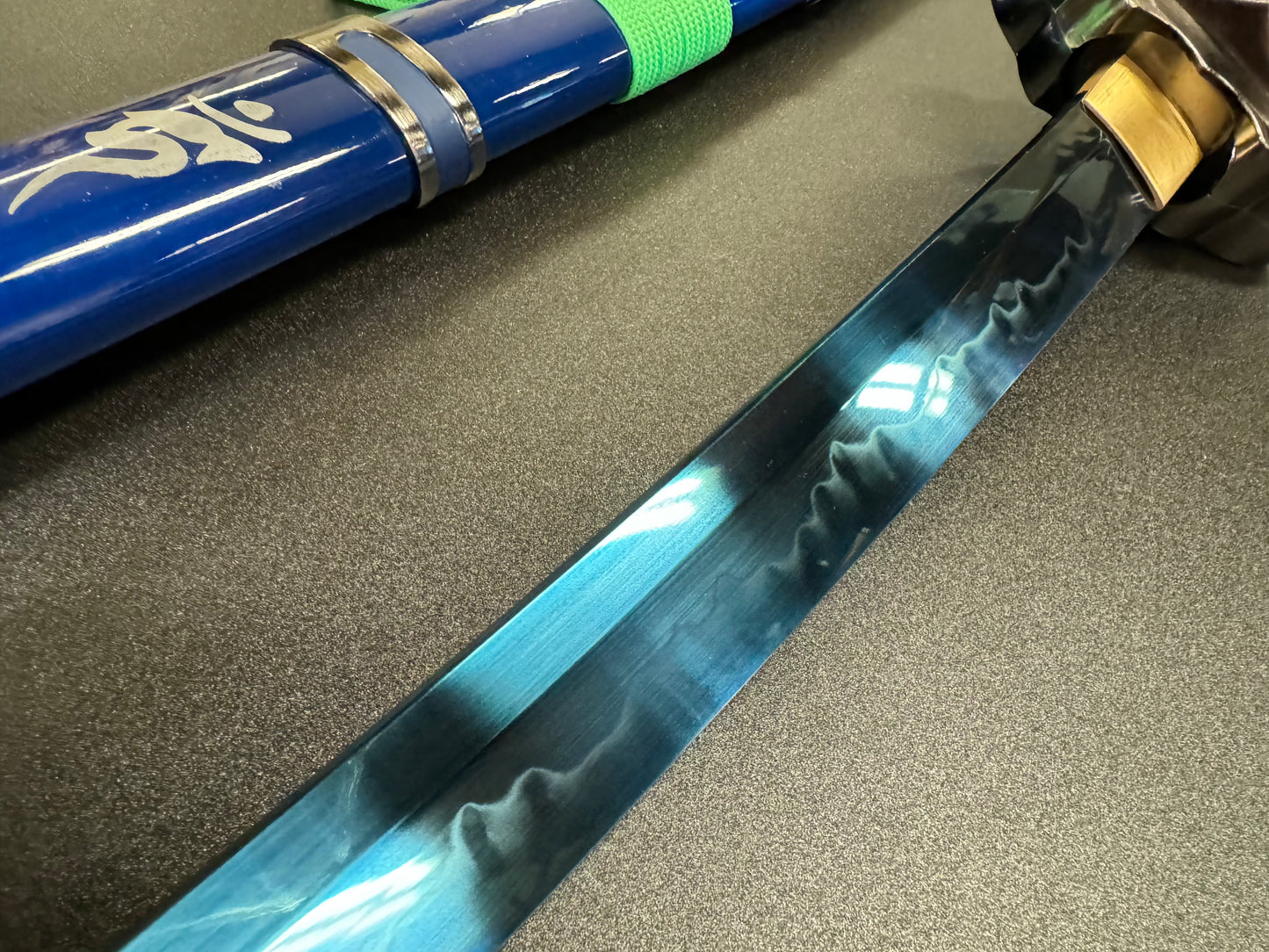 Blue Exorcist Sword Ao No Exorcist Rin Okumura Kurikara & T10 Clay Tempered Blue Bladed Katana