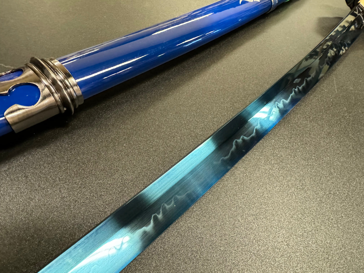 Blue Exorcist Sword Ao No Exorcist Rin Okumura Kurikara & T10 Clay Tempered Blue Bladed Katana