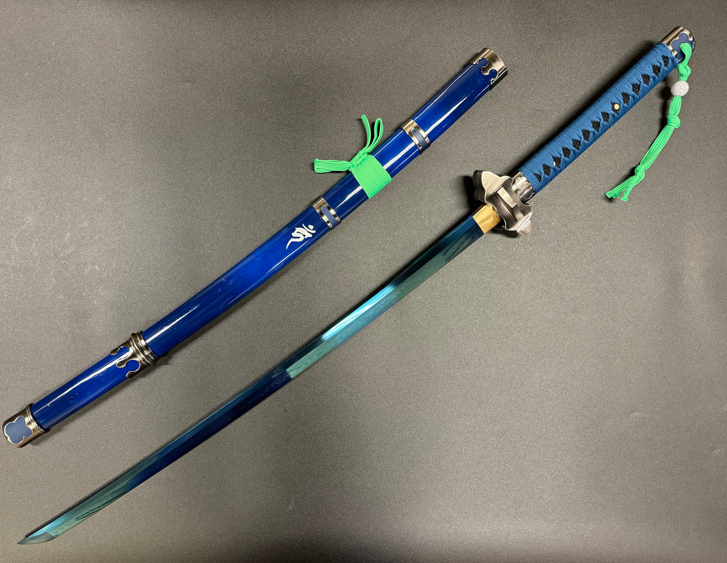 Blue Exorcist Sword Ao No Exorcist Rin Okumura Kurikara & T10 Clay Tempered Blue Bladed Katana