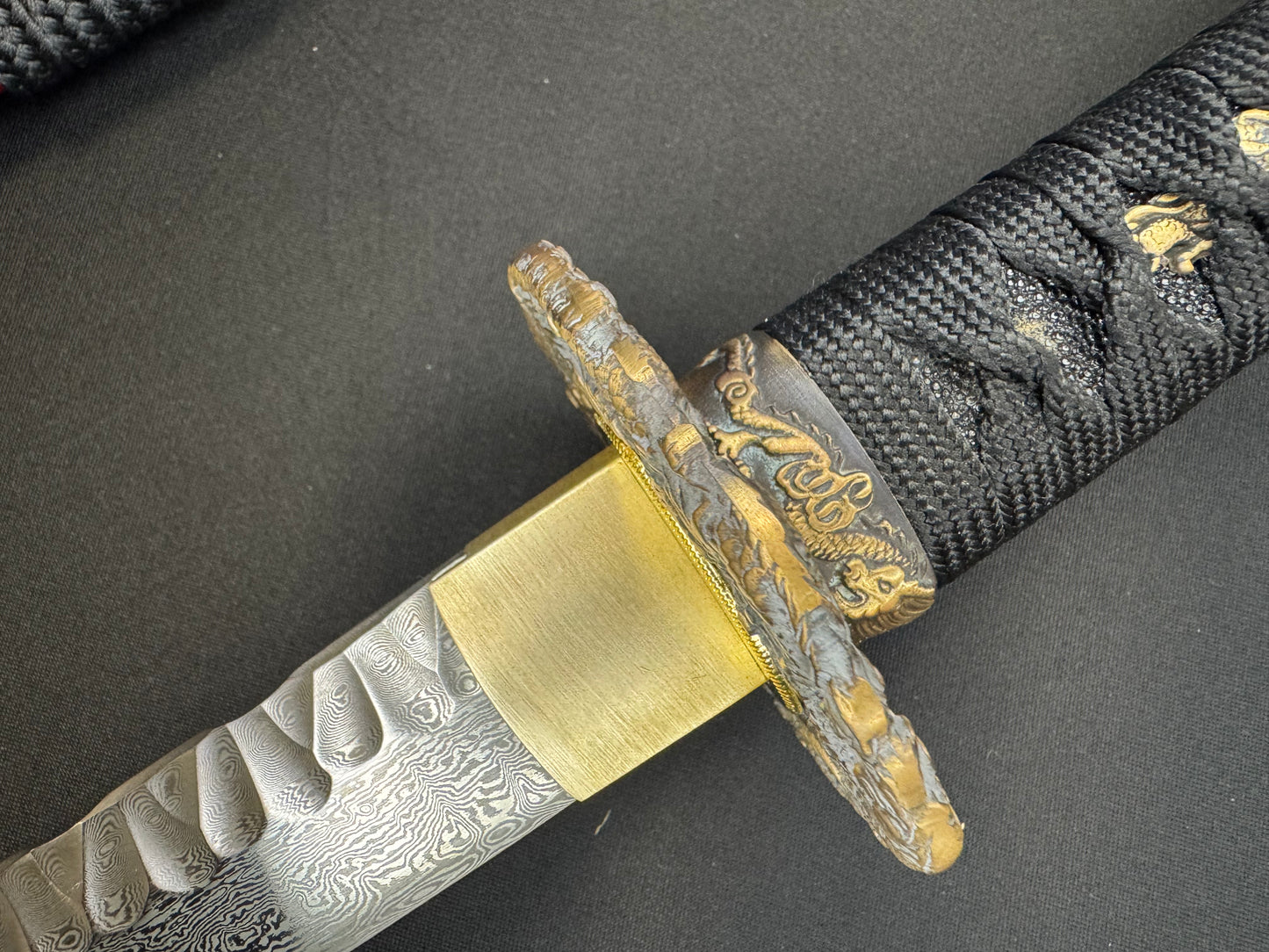 Phoenix Arms Katana - Scarlet Dragon Spine - Damascus Hammer Spine Limited Edition