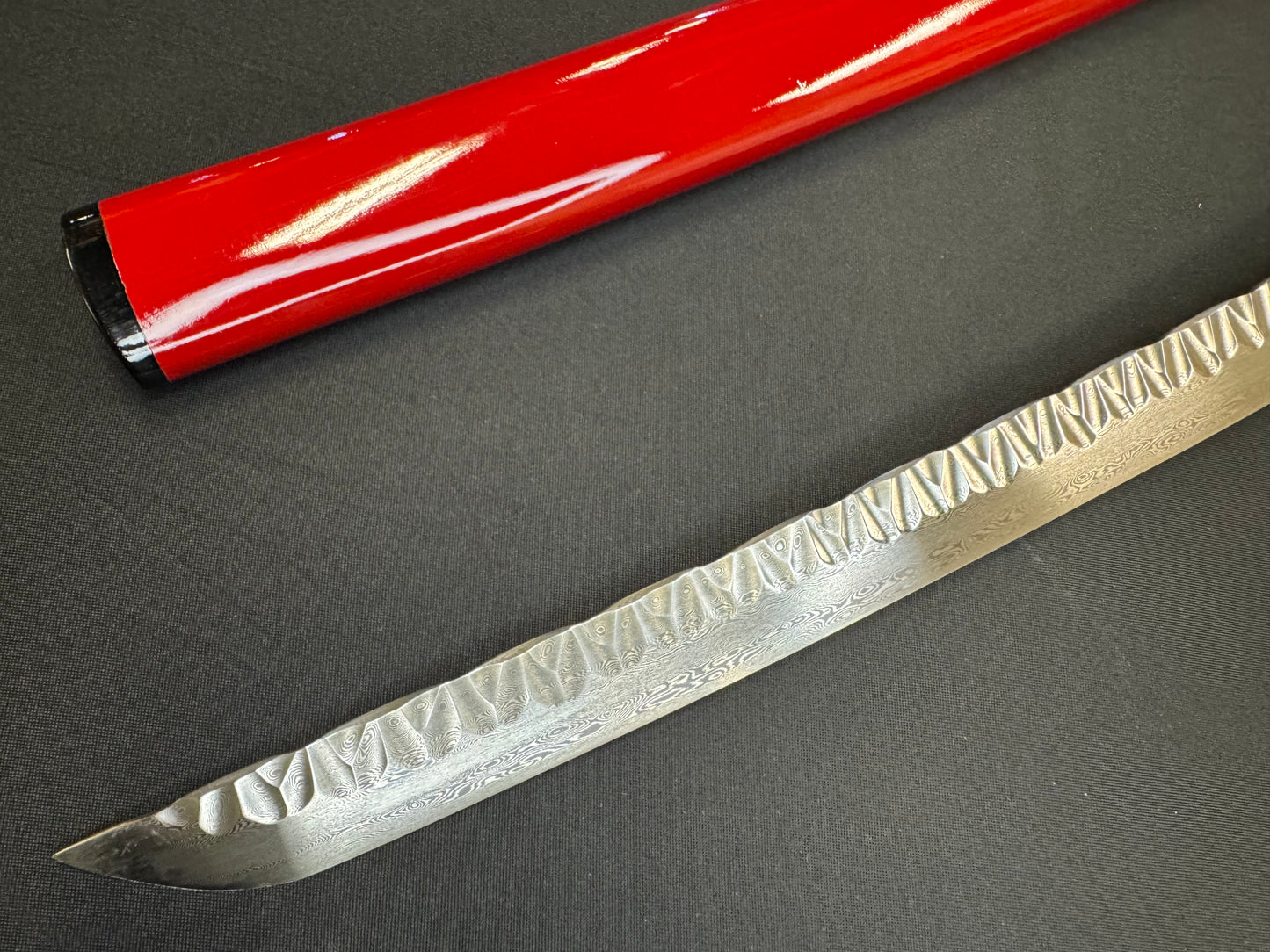 Phoenix Arms Katana - Scarlet Dragon Spine - Damascus Hammer Spine Limited Edition