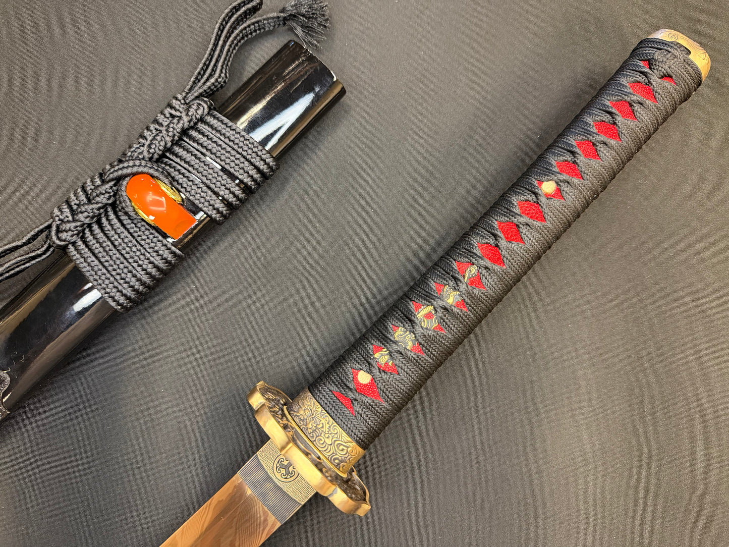 Phoenix Armory Katana - Dragon's Hoard Golden Damascus