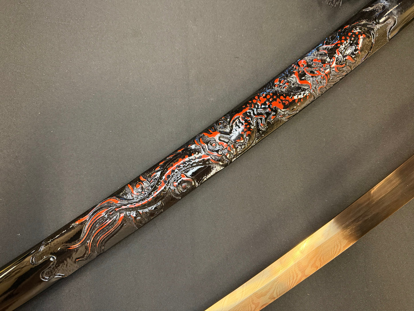 Phoenix Armory Katana - Dragon's Hoard Golden Damascus