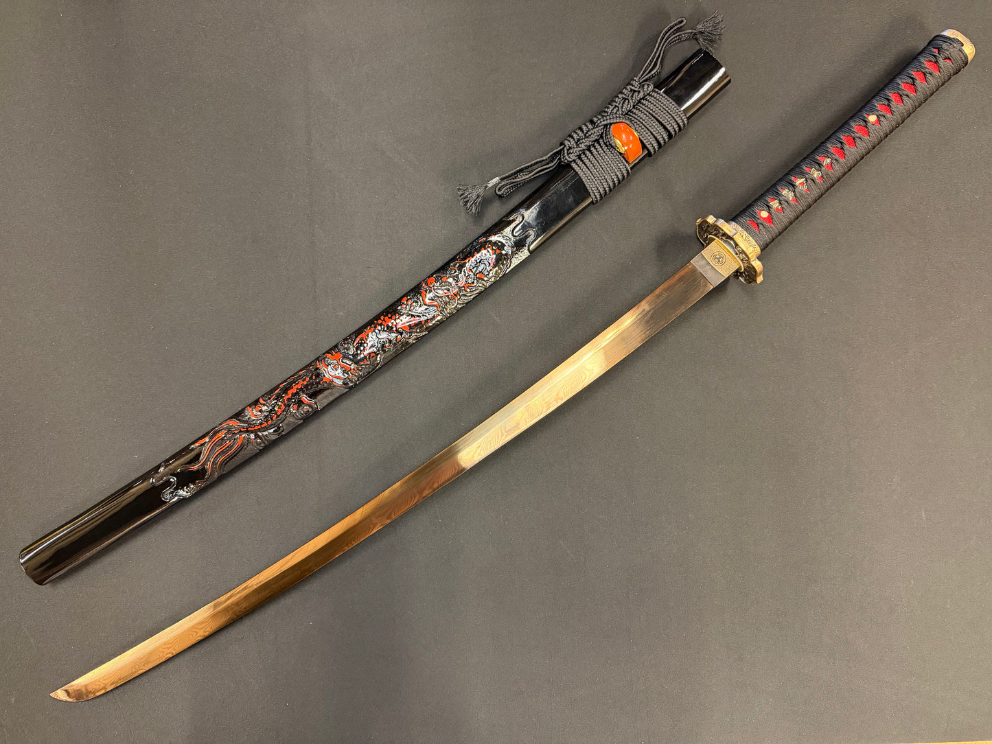 Phoenix Armory Katana - Dragon's Hoard Golden Damascus