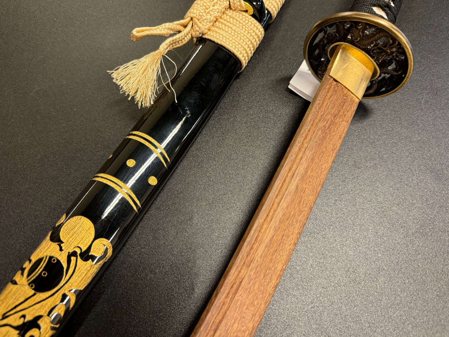 Phoenix Arms Etched Dragon Wooden Katana Takemitsu