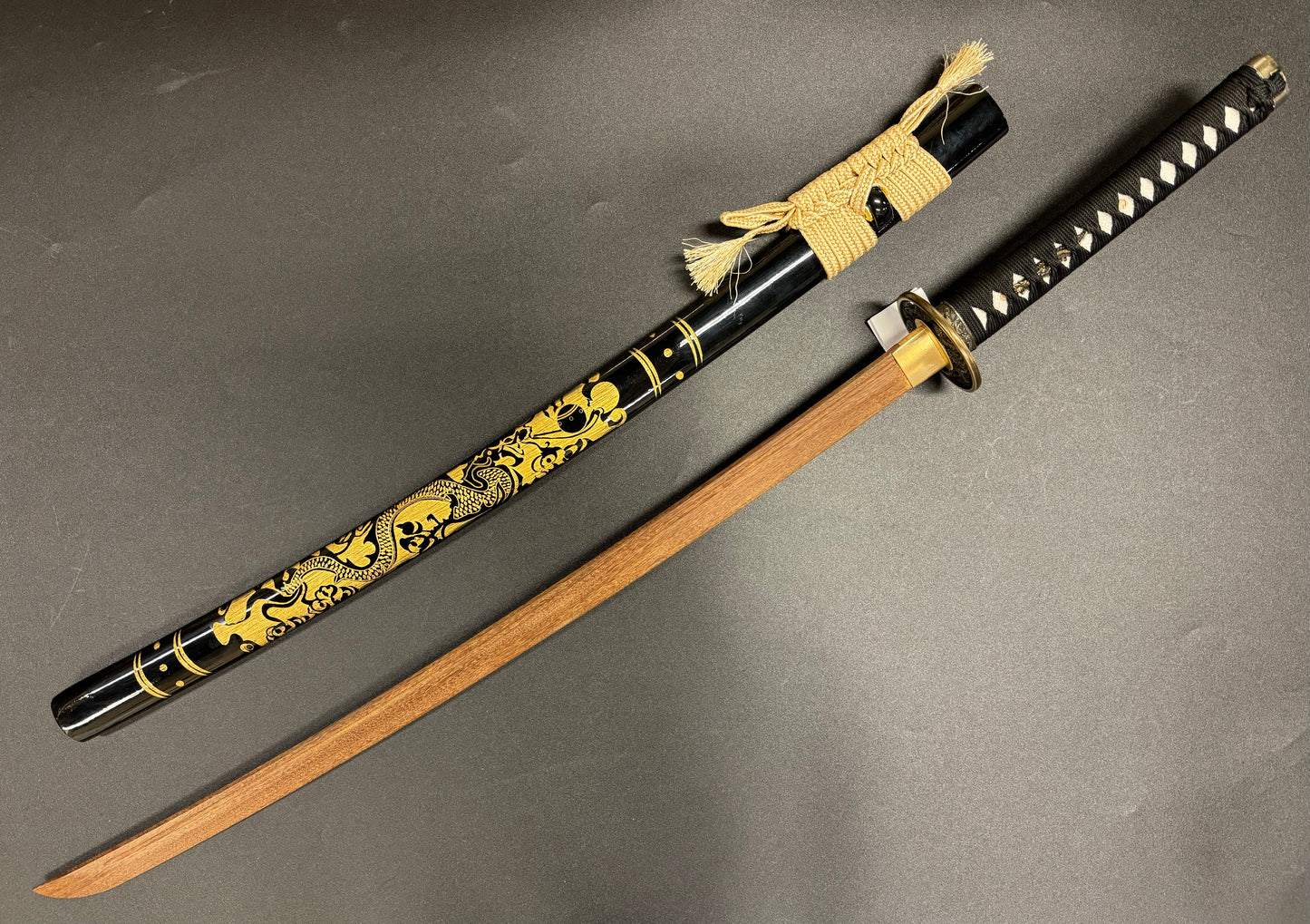 Phoenix Arms Etched Dragon Wooden Katana Takemitsu