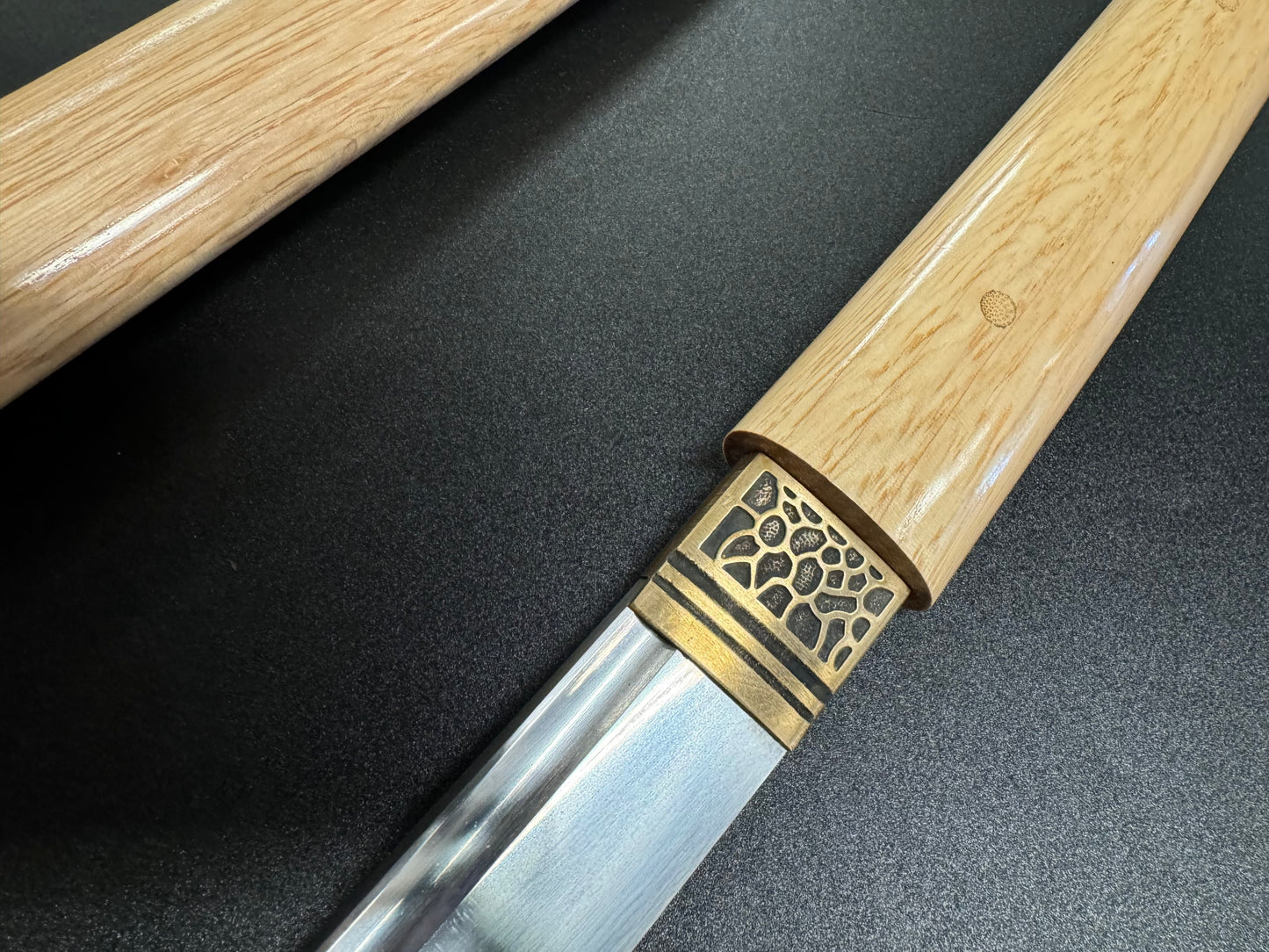 Phoenix Arms Natural Hardwood Katana 65Mn Shirasaya
