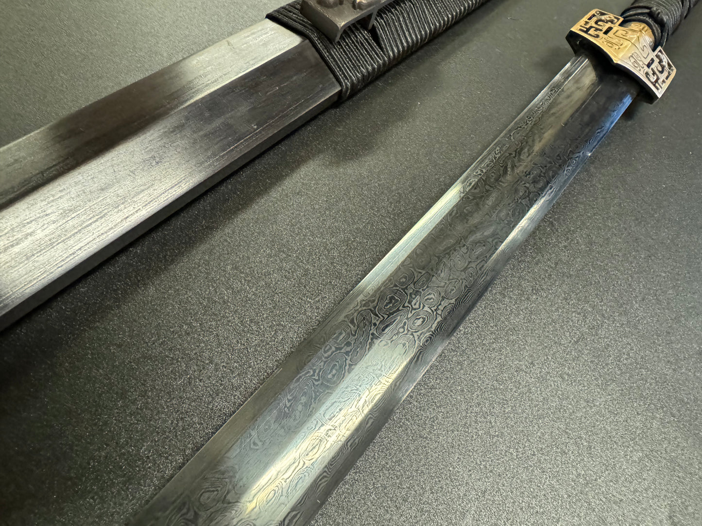 PRE-ORDER Dragonspring Han Jian - Sokka's Space Sword - Black Damascus Avatar: The Last Airbender