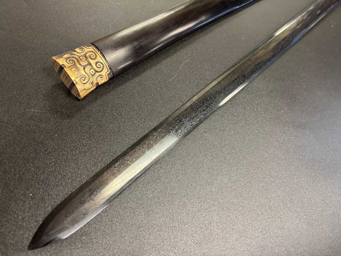 PRE-ORDER Dragonspring Han Jian - Sokka's Space Sword - Black Damascus Avatar: The Last Airbender