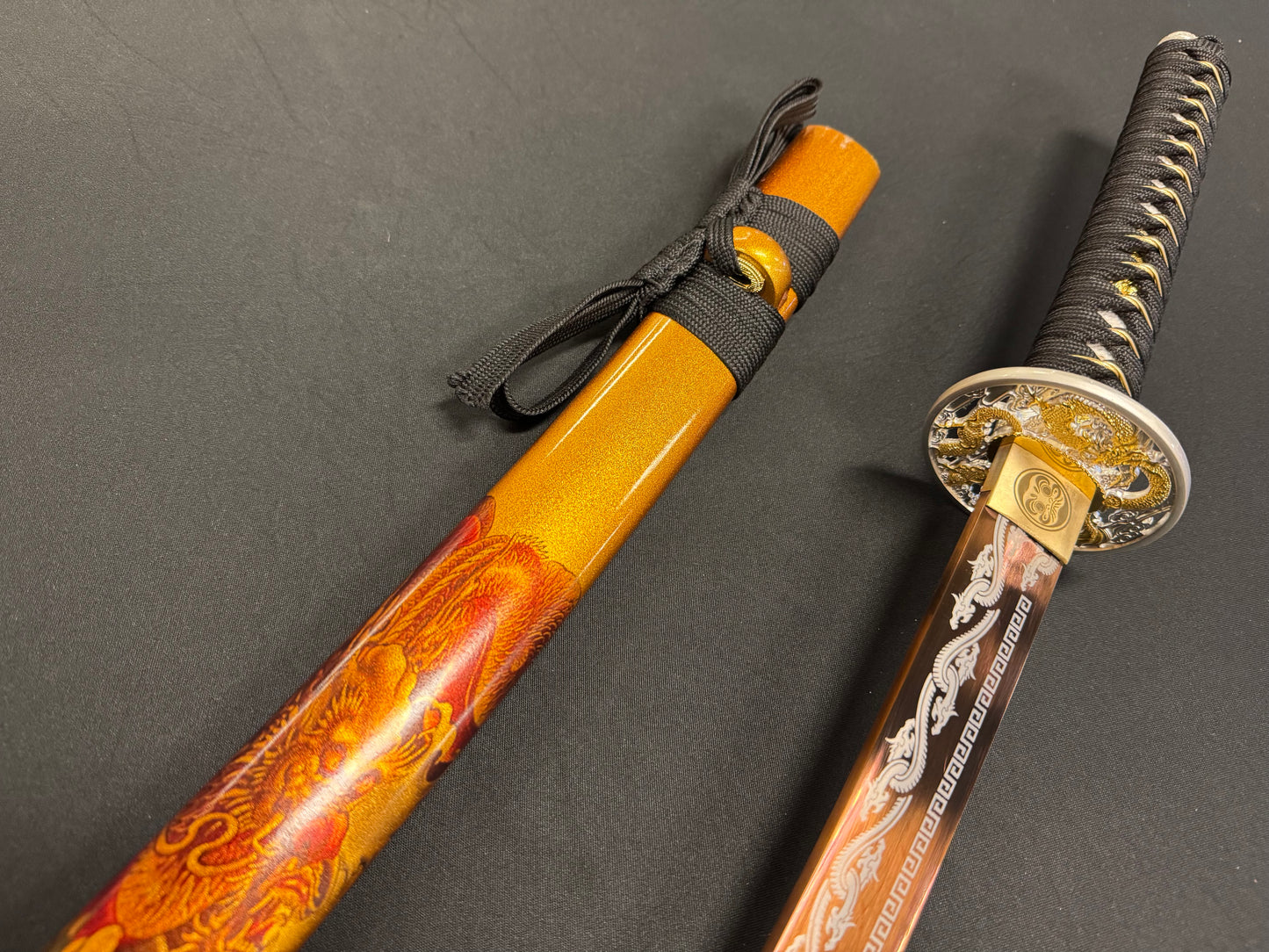Phoenix Arms Katana - Roaring Dragon 65Mn Gold Blade