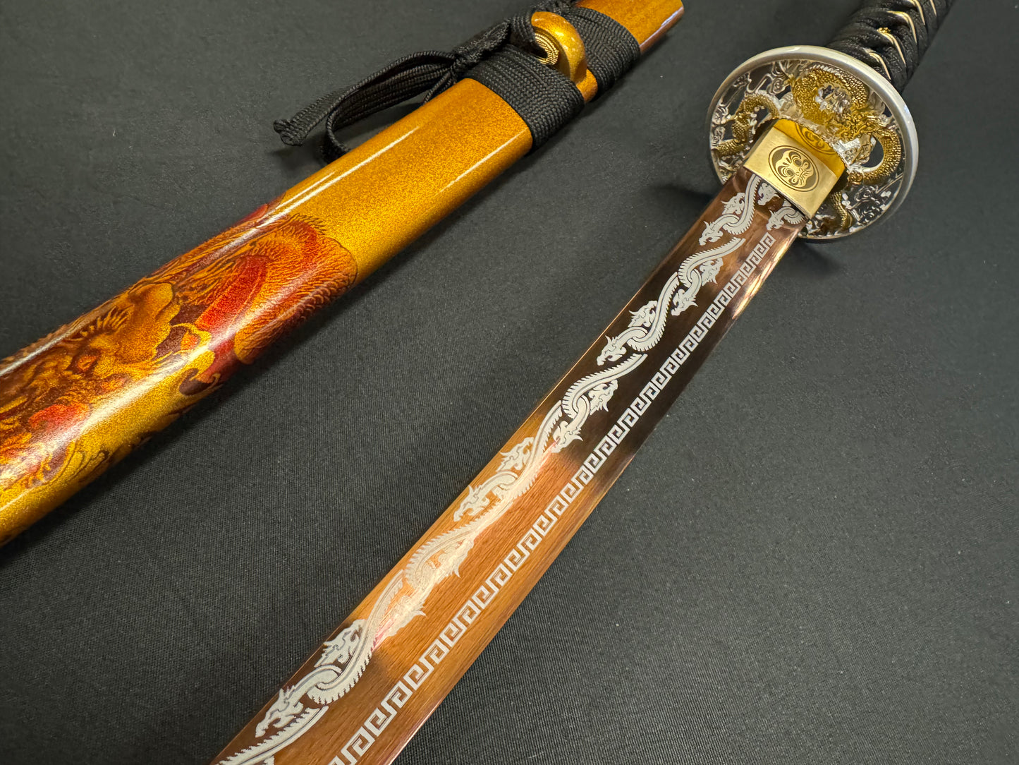 Phoenix Arms Katana - Roaring Dragon 65Mn Gold Blade