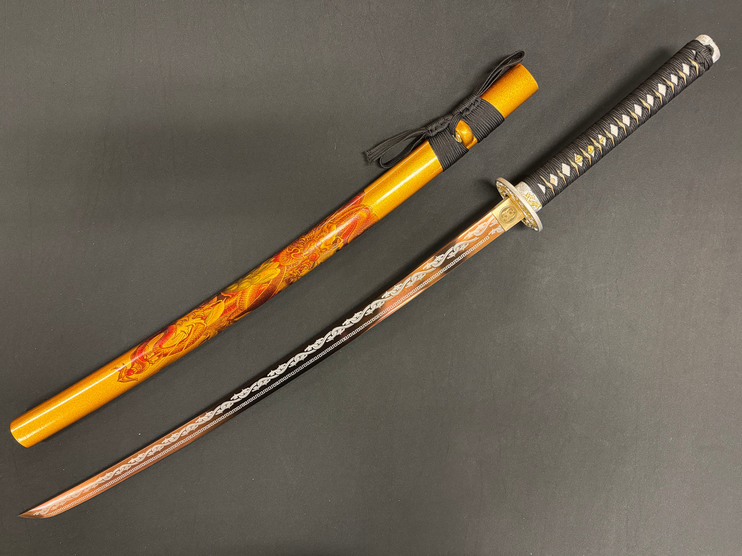 Phoenix Arms Katana - Roaring Dragon 65Mn Gold Blade