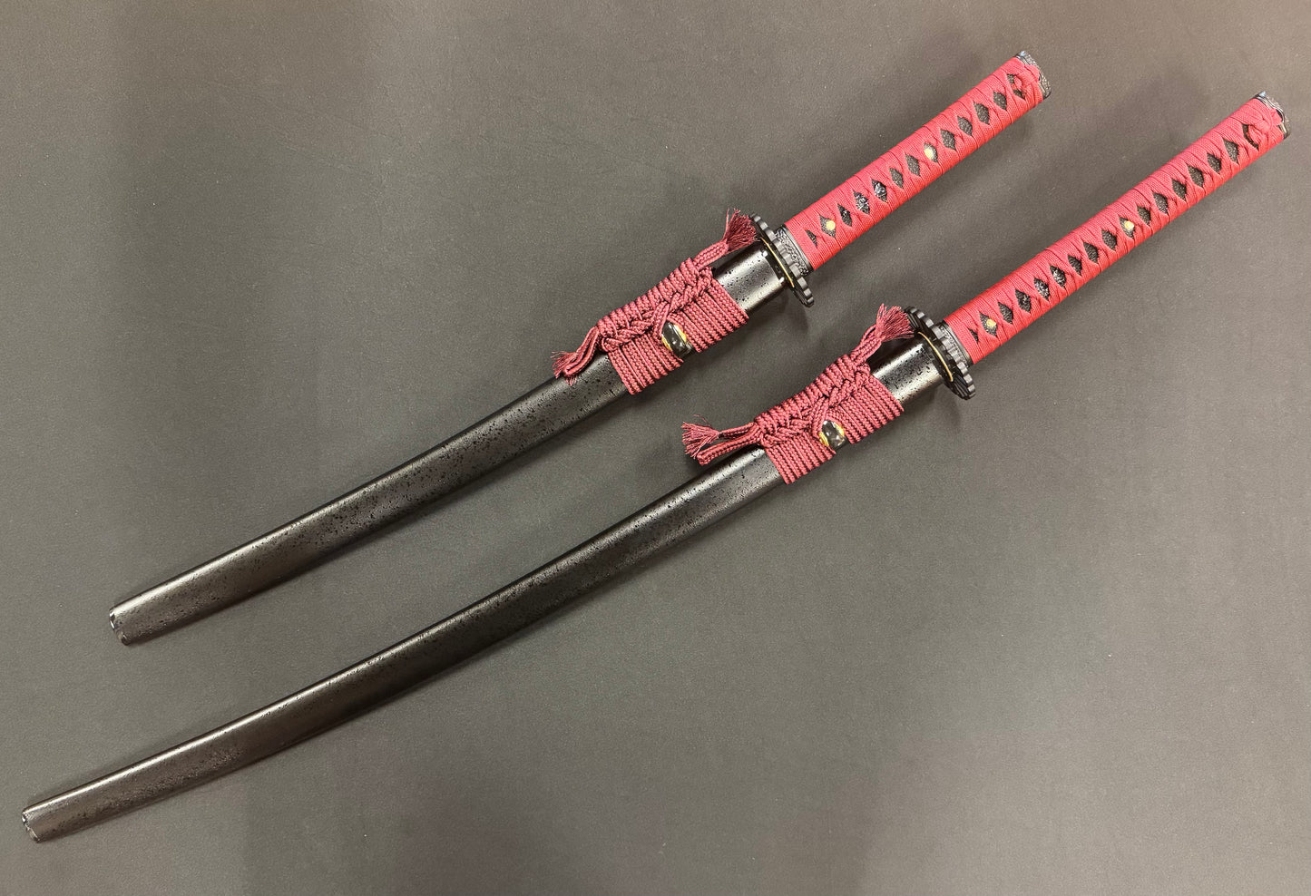 Moritaka Daisho 2-sword set - Vortex Scarlet Chrysanthemum - Spring Steel 9260