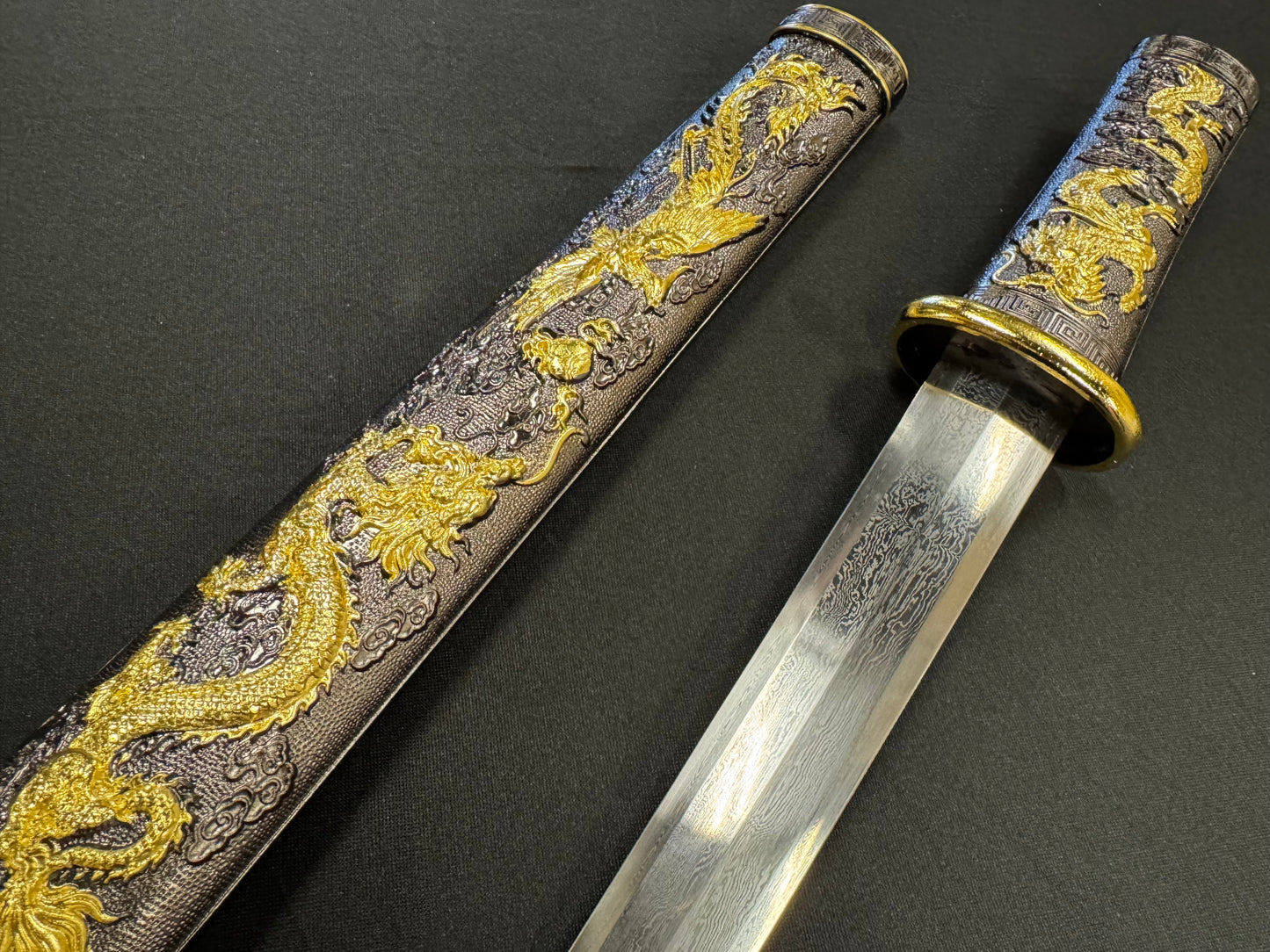 Legacy Steel Black Dragon Chinese Dagger Damascus