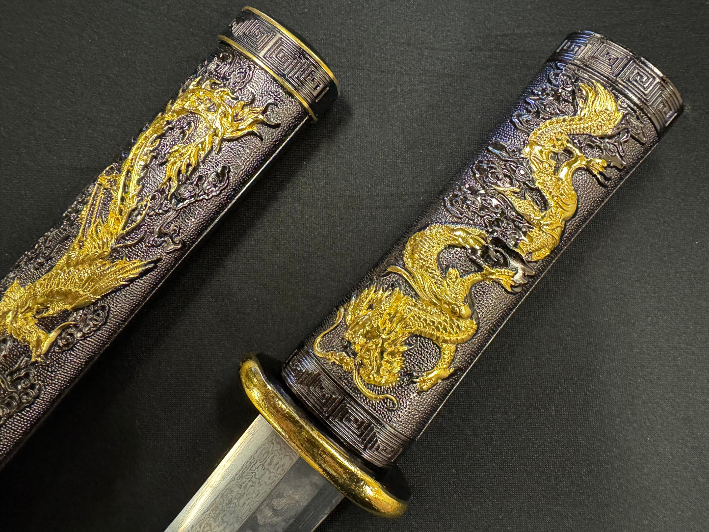 Legacy Steel Black Dragon Chinese Dagger Damascus