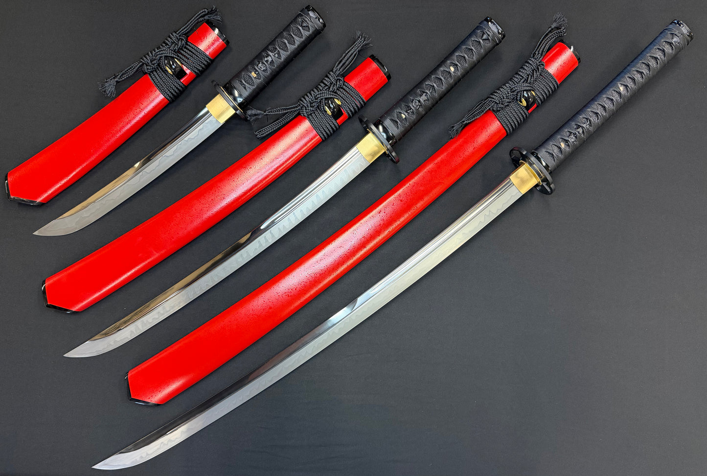 Phoenix Armory Naginata Naoshi 3 Sword Set - Martial Trinity T10 Katana, Wakizashi, Tanto