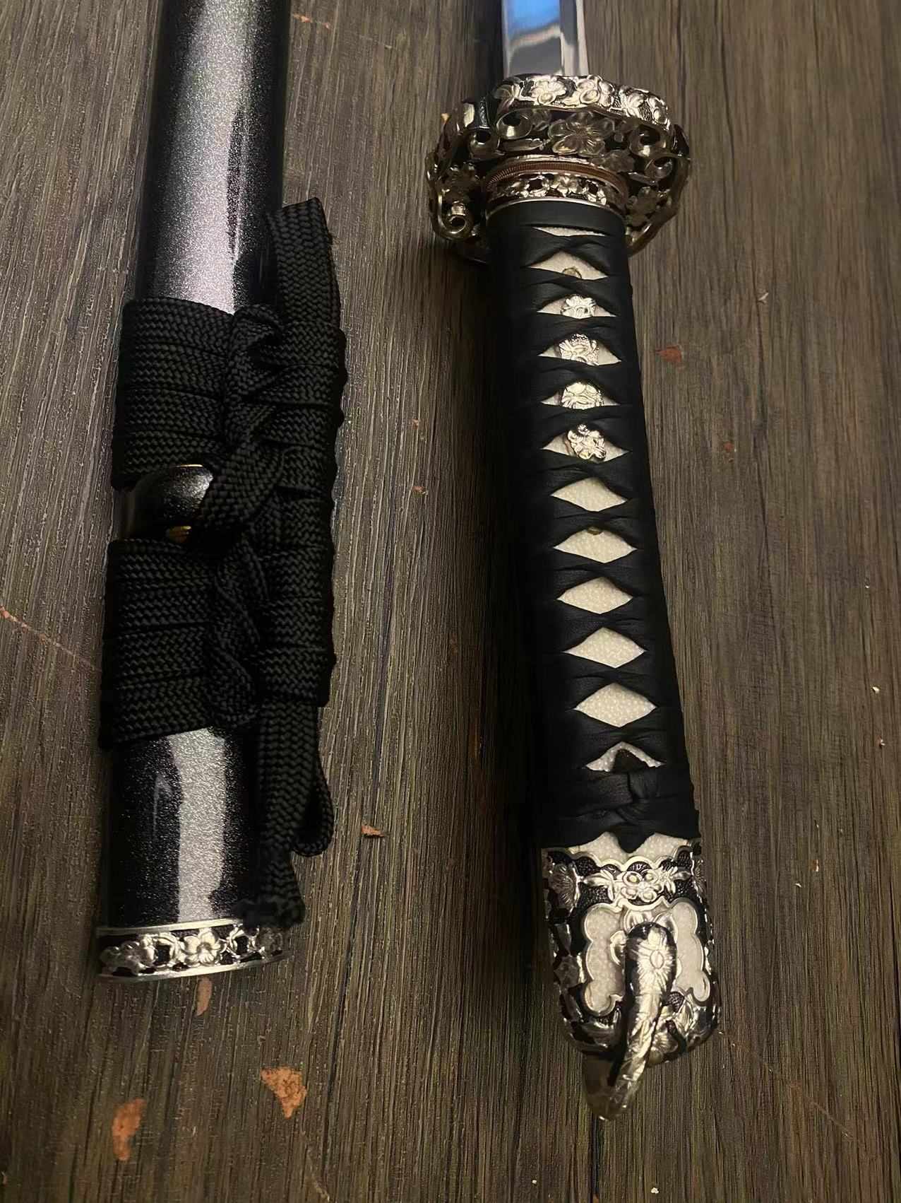 Cloudhammer DULLED PRACTICE Naga-Wakizashi - Onyx Cherry - s7 QC FAIL