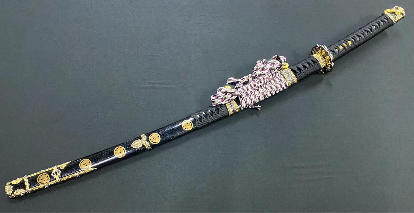 Phoenix Armory Black Nobunaga Court Tachi - T10 Clay Tempered