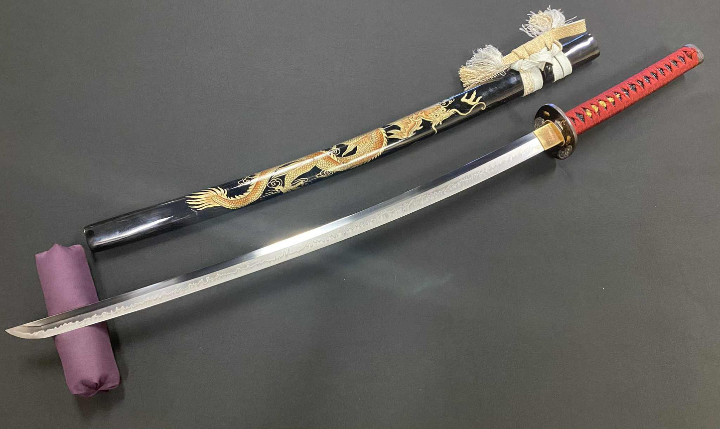 Phoenix Armory Katana - Crimson Dragon - T10 Clay Tempered Okissaki