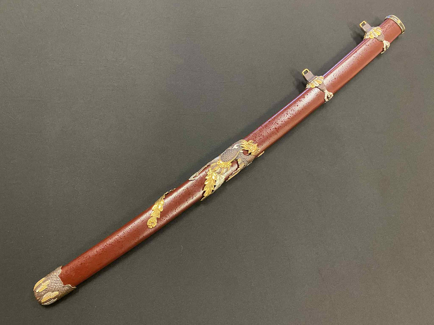 MASTERWORK Legacy Steel Phoenix Head Tachi - Kogarasu Sanmai folded tamahagane)orishigane, clay tempered, 3-shade polish