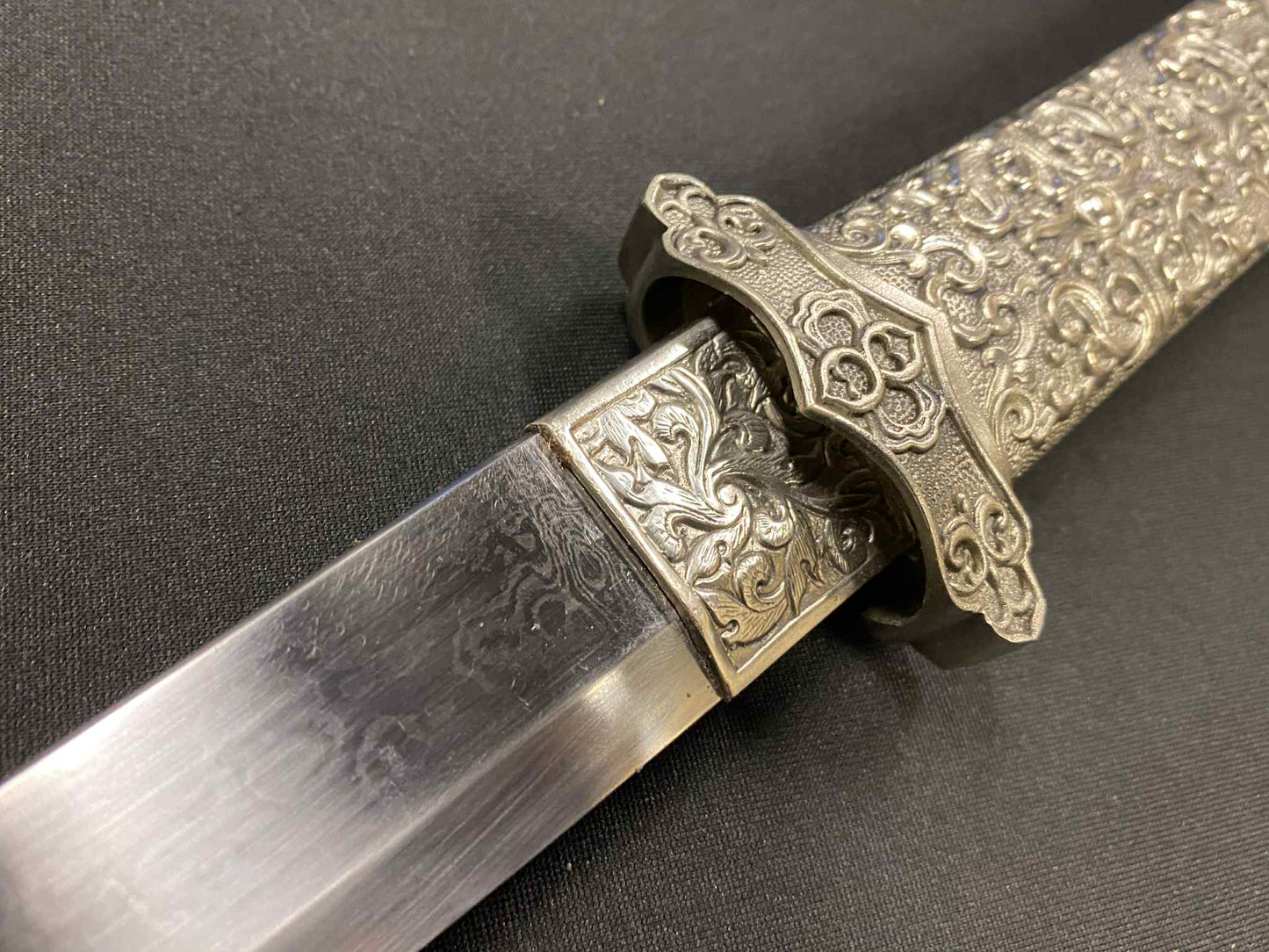 Tang Dagger - Silver Lattice - Damascus