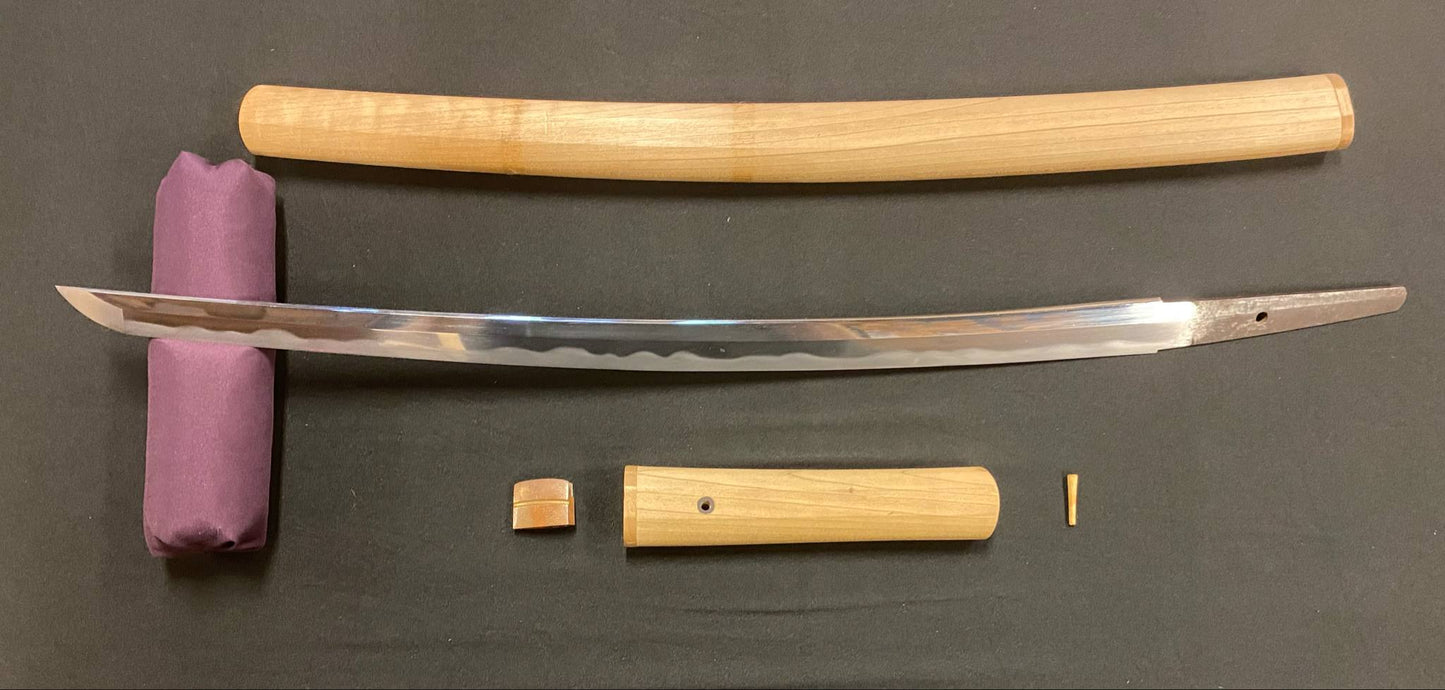 Antique Nihonto - Wakizashi in Shirasaya - Early Edo(350 years old), NBTHK attributed to Hoki no Kami Nobutaka