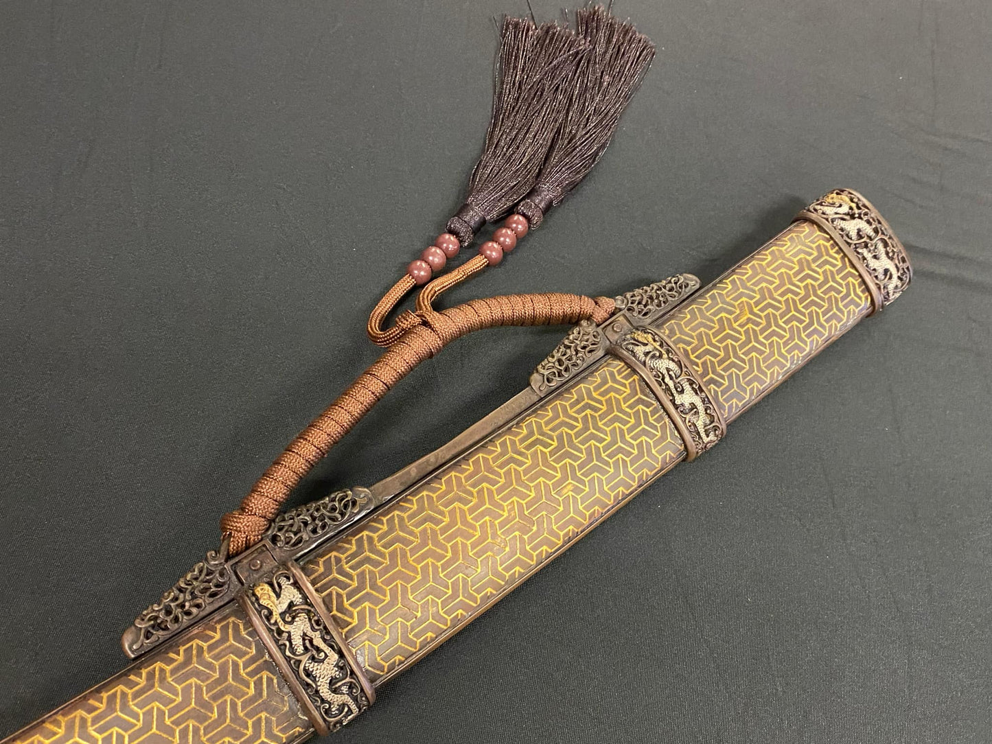 Phoenix Arms Qianlong Emperor Dao - Damascus Blade, copper scabbard