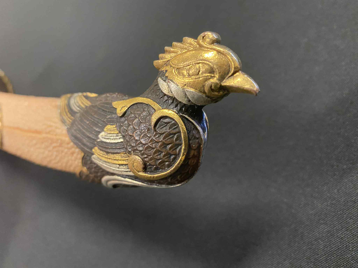 MASTERWORK Legacy Steel Phoenix Head Tachi - Kogarasu Sanmai folded tamahagane)orishigane, clay tempered, 3-shade polish