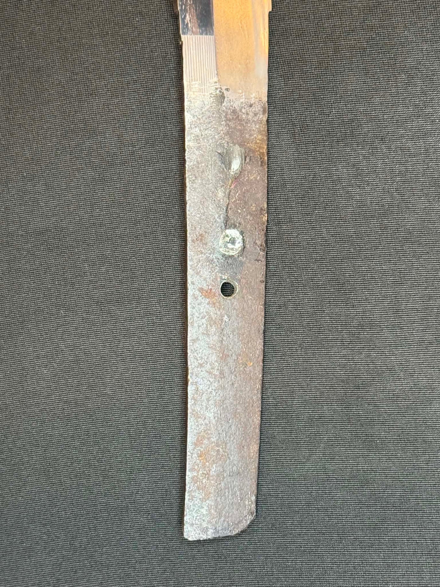 Antique Nihonto - Possible BATTLE DAMAGE Katana in Tachi Koshirae, signed Kunimune (unverified)