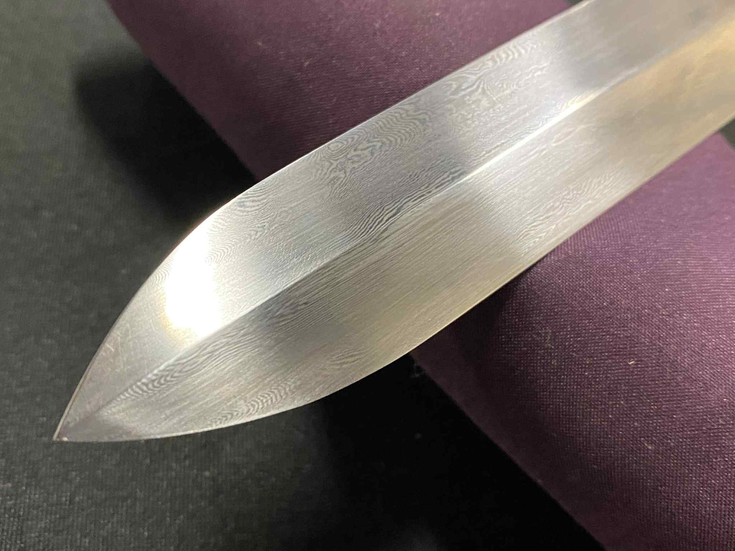 Qing Dynasty Style Jian - Damascus Blade, Plum Brass fittings