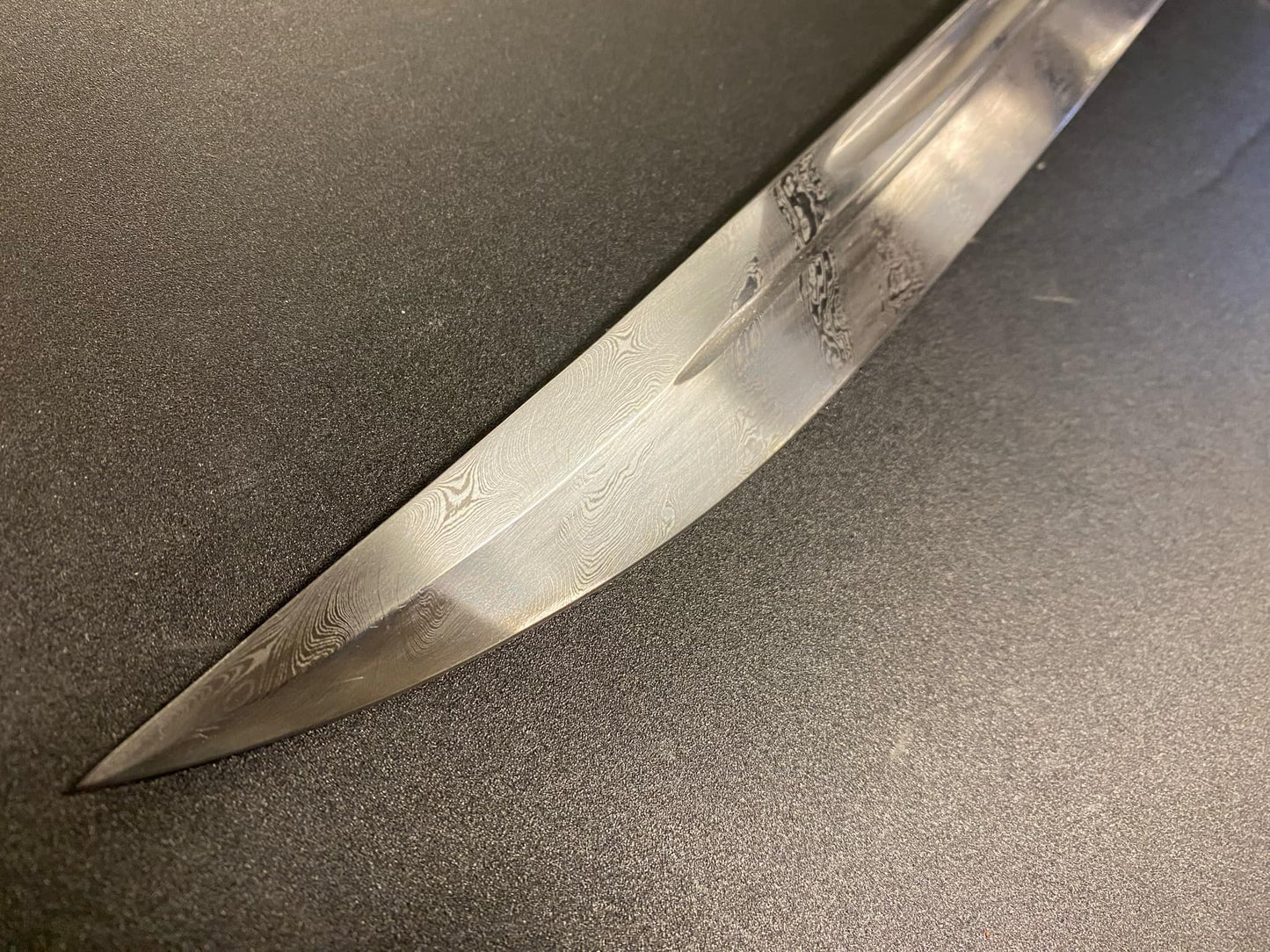 PRE-OWNED Yanling Dao, Damascus Steel Green Rayskin Scabbard