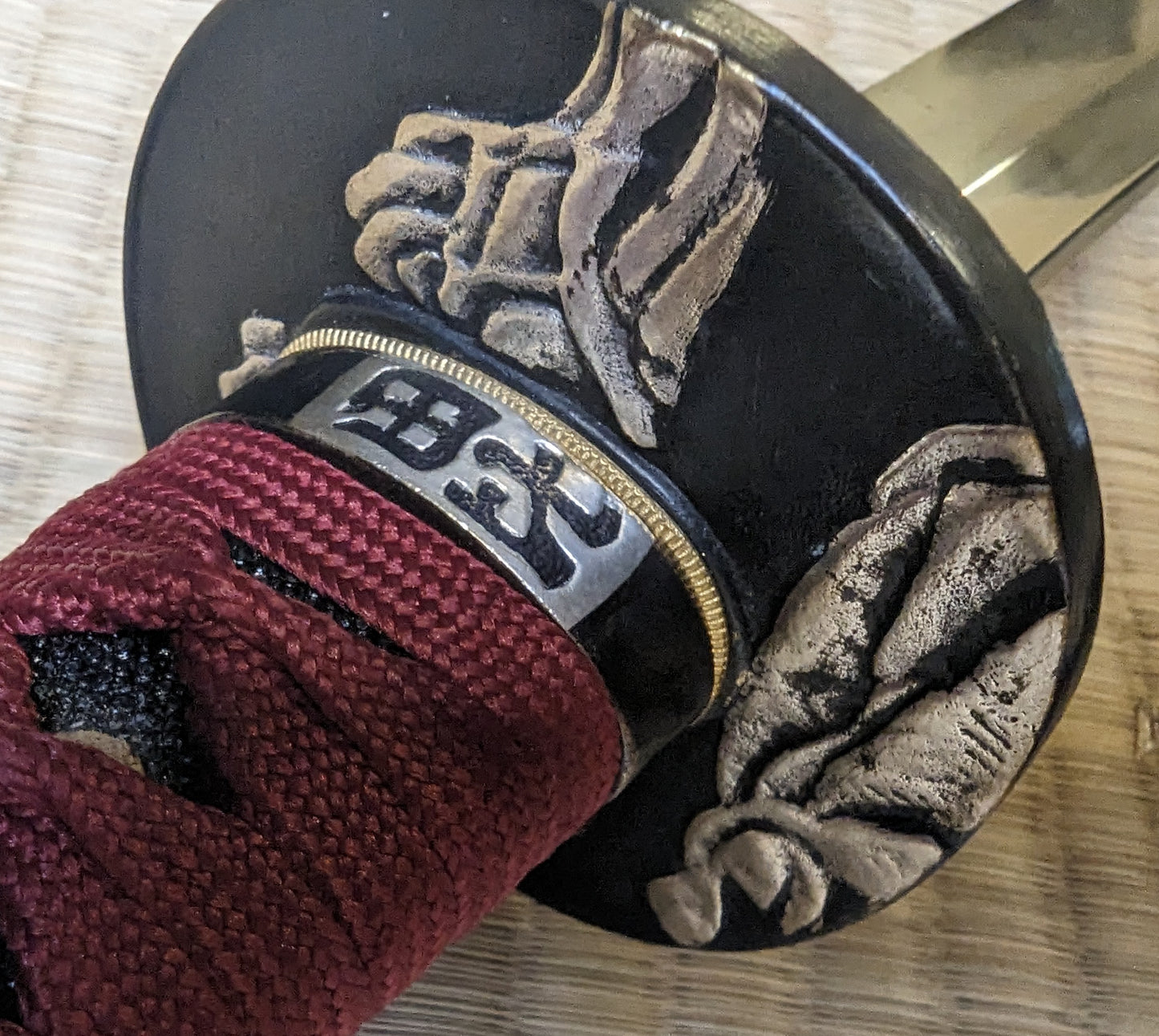 Katana - Crimson Dragon - Deep Curve, Folded Steel, Clay Tempered, Brass Fittings