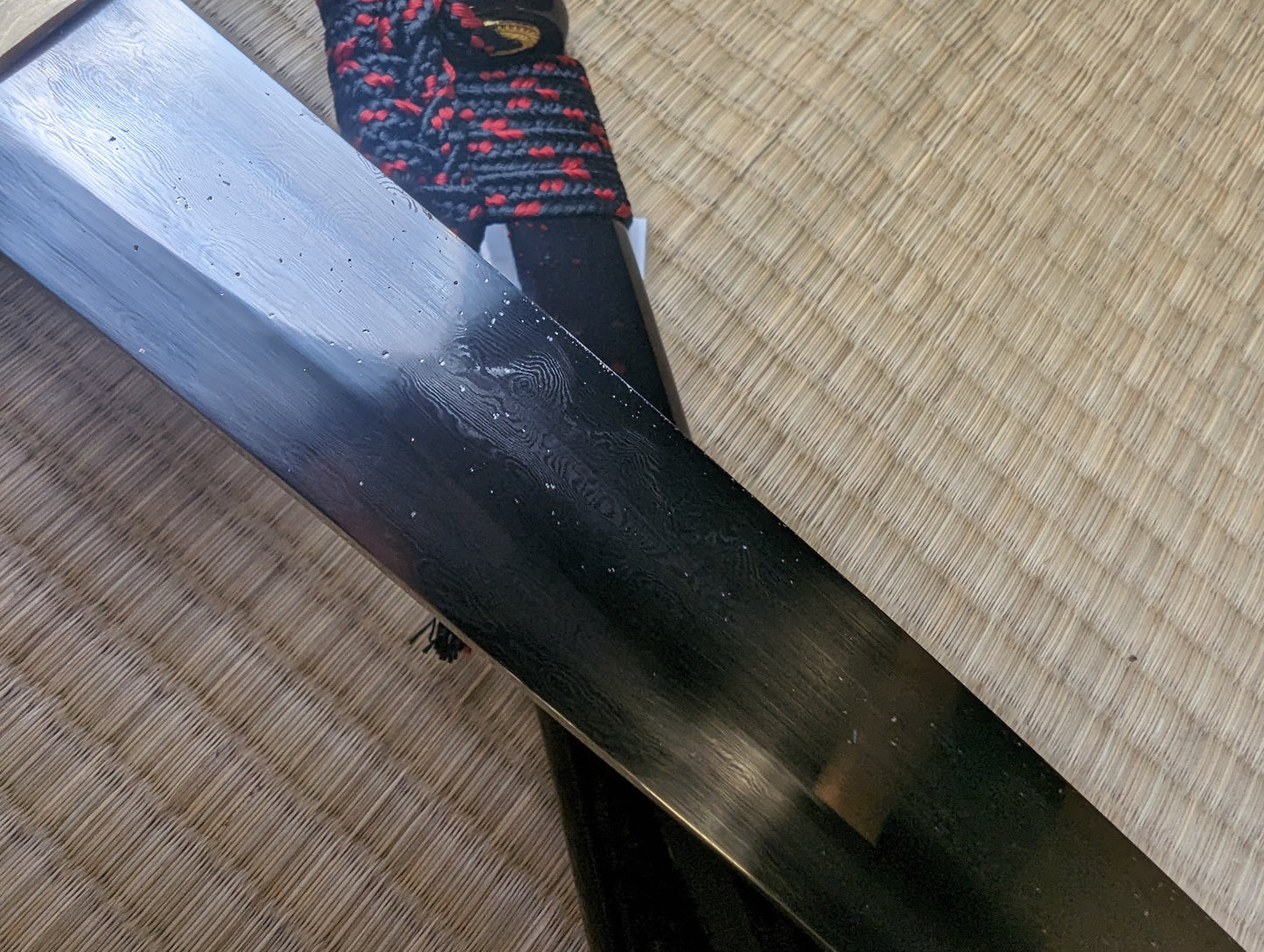 Katana - Crimson Dragon - Deep Curve, Folded Steel, Clay Tempered, Brass Fittings