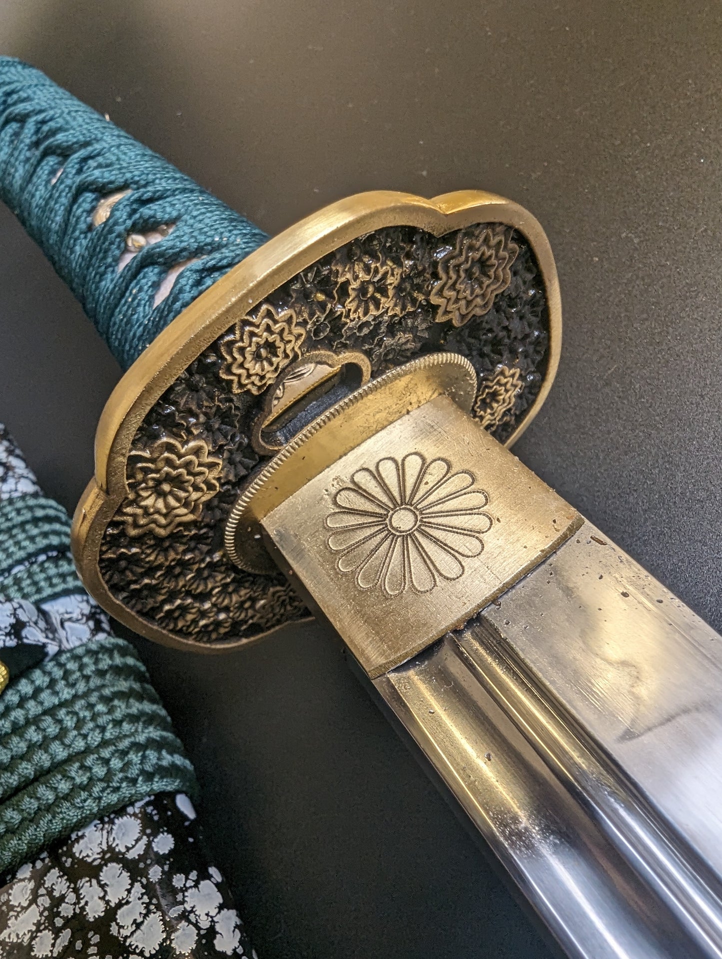 Wakizashi - Green Naginata Naoshi - T10 Clay Tempered