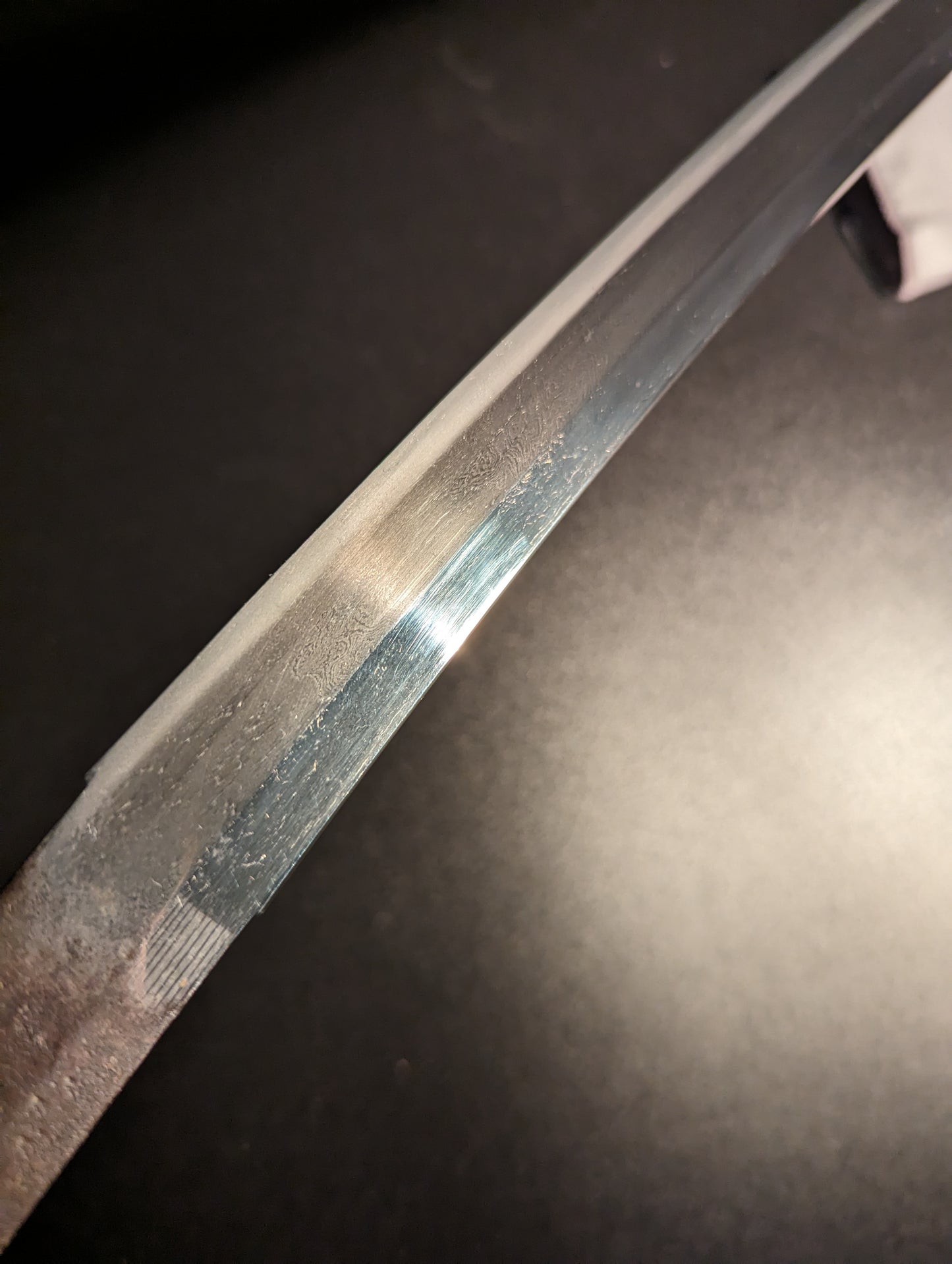 Antique Nihonto - Katana in Shirasaya with Tachi Koshirae, Nanbokucho Period (650+ years old) - Unsigned, NBTHK Tokubetsu Hozon Attributed to Tegai Kanetoshi