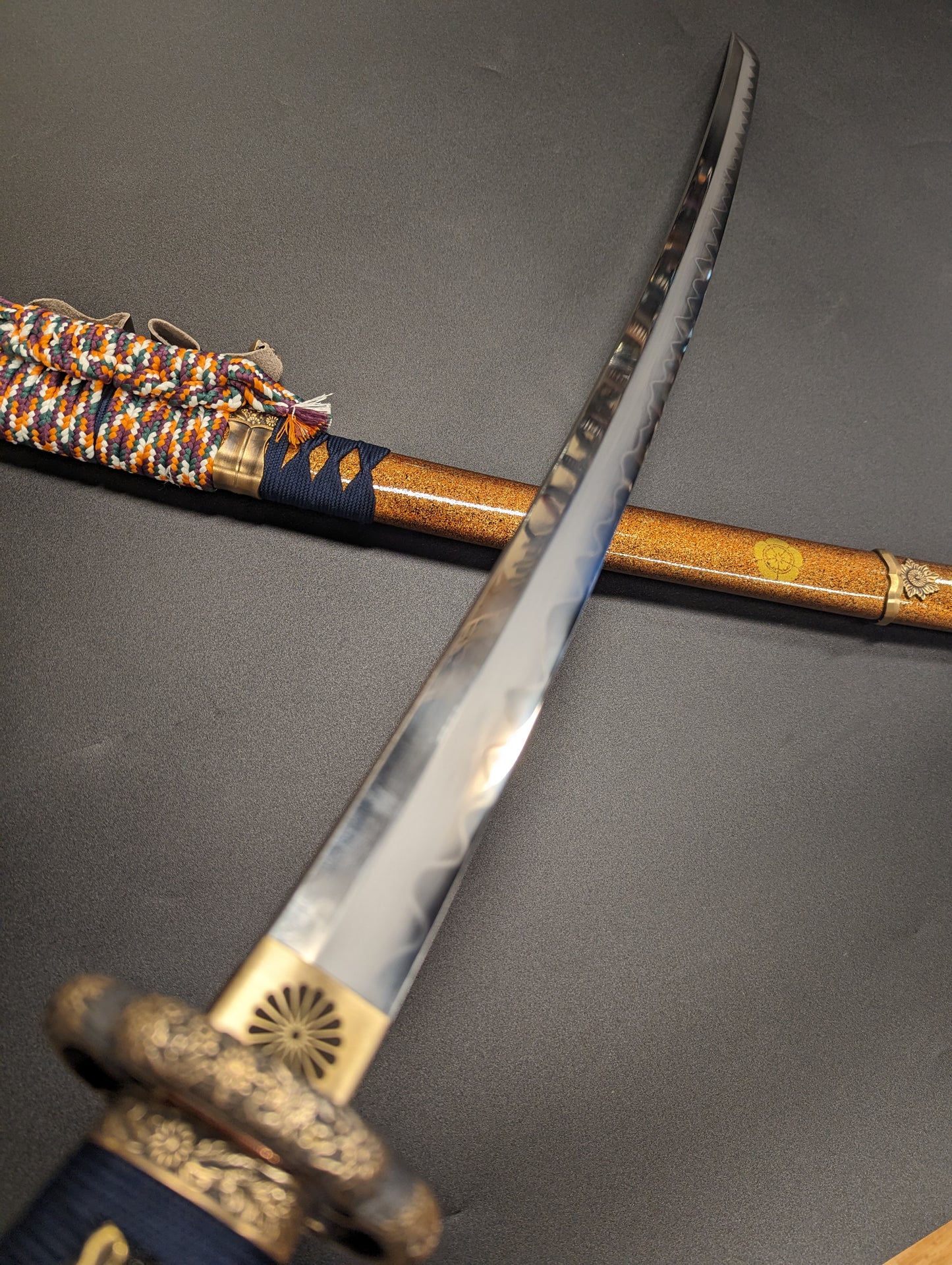 Phoenix Arms Blue Chrysanthemum Tachi - Folded Steel, Clay Tempered
