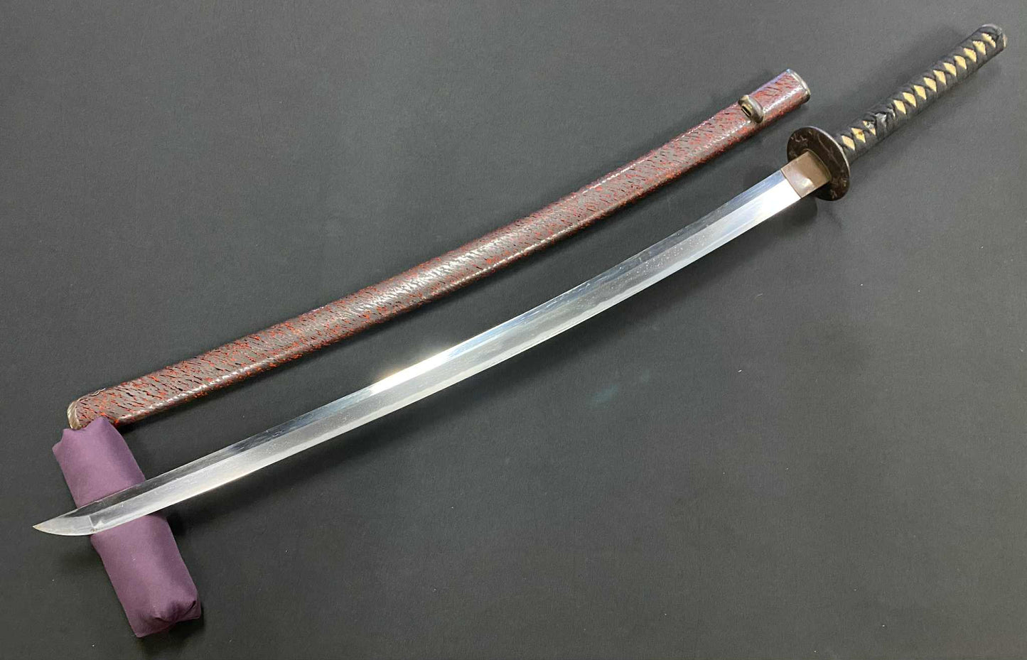 Antique Nihonto - Long Katana in Koshirae - Late Edo (150 years old) - NBTHK Attributed to Shinshinto Jumyo