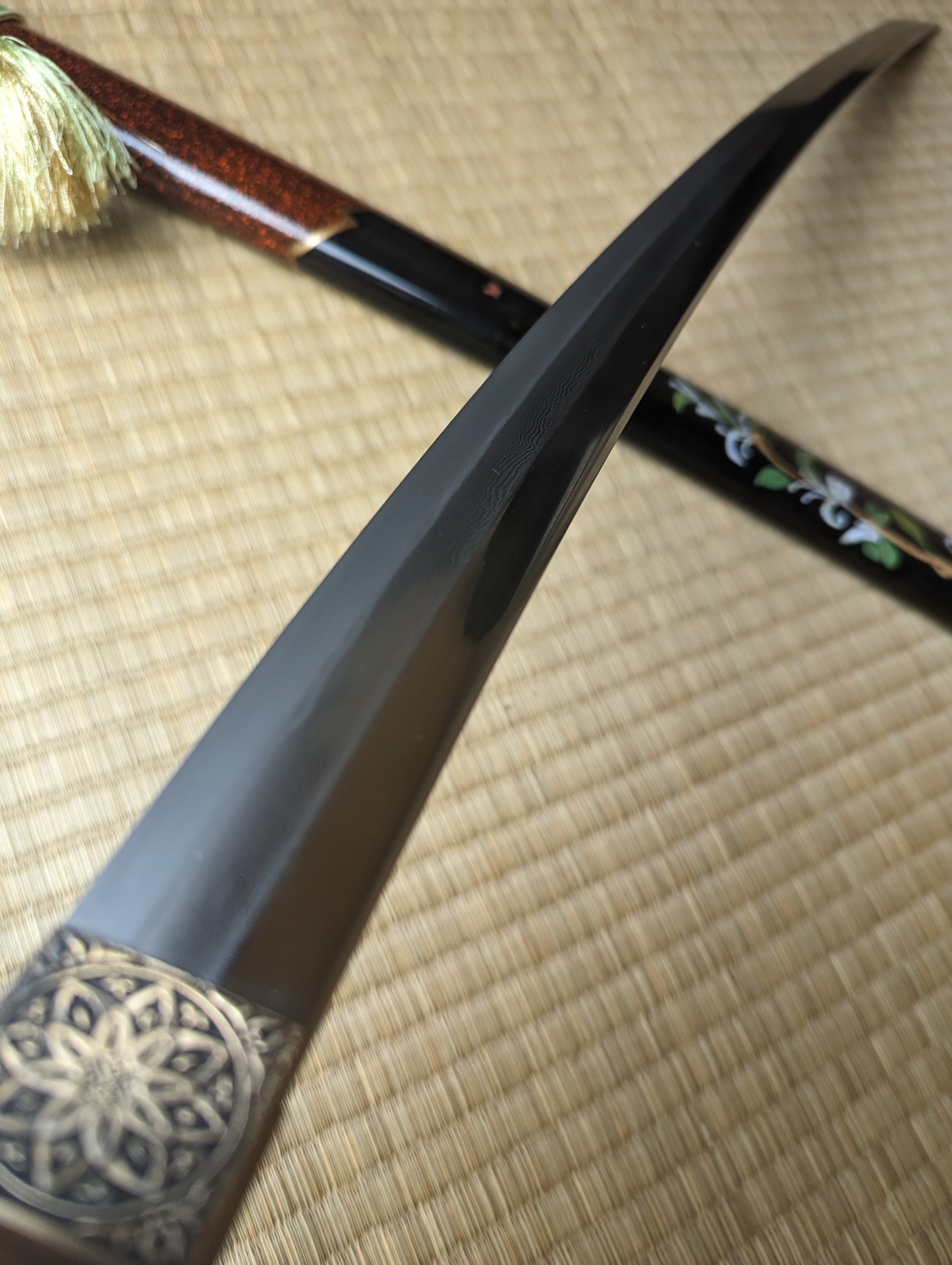 Phoenix Arms Verdant Spring Katana - folded steel, clay tempered, 3-shade polish