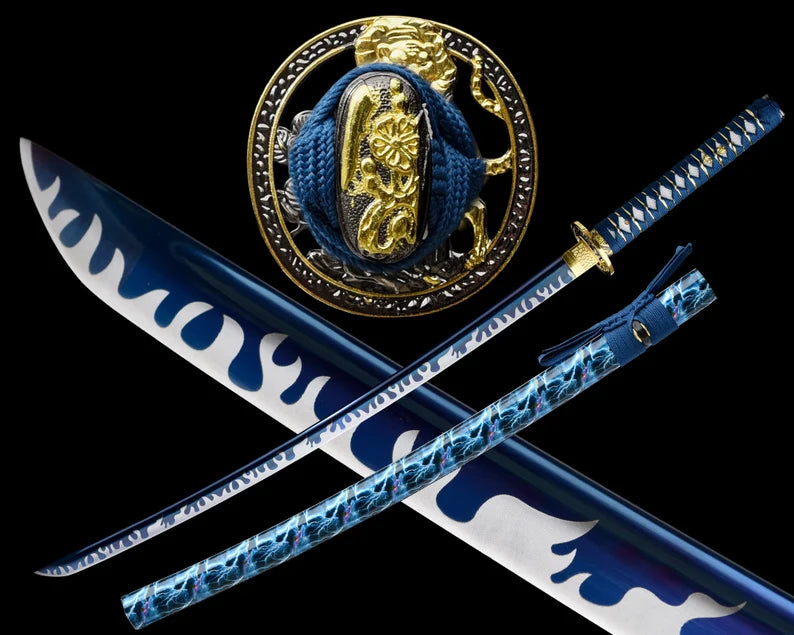 Katana, 1060 Steel, Blue Blade, LionTheme