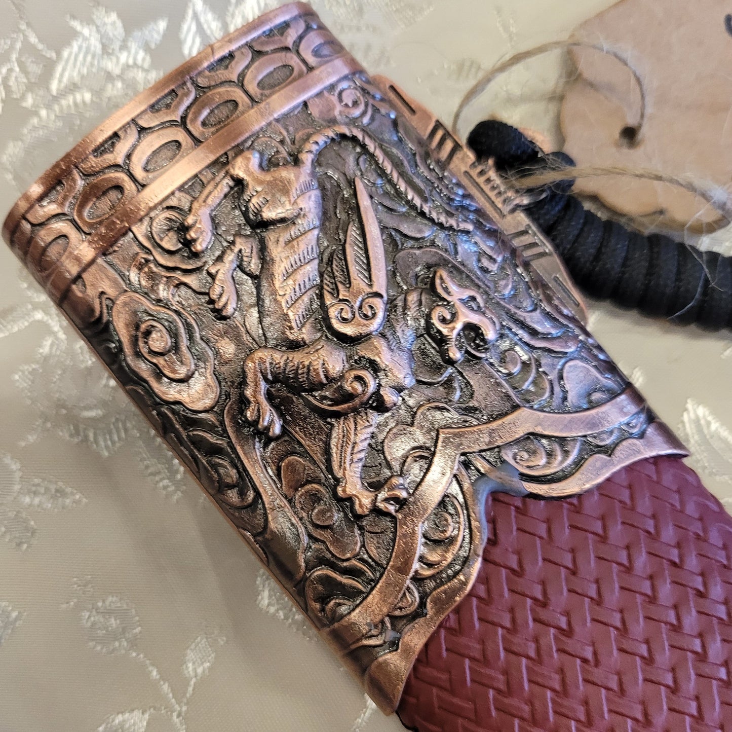 Dao, KangXi-style Etched Manganese Steel Horse Cutter