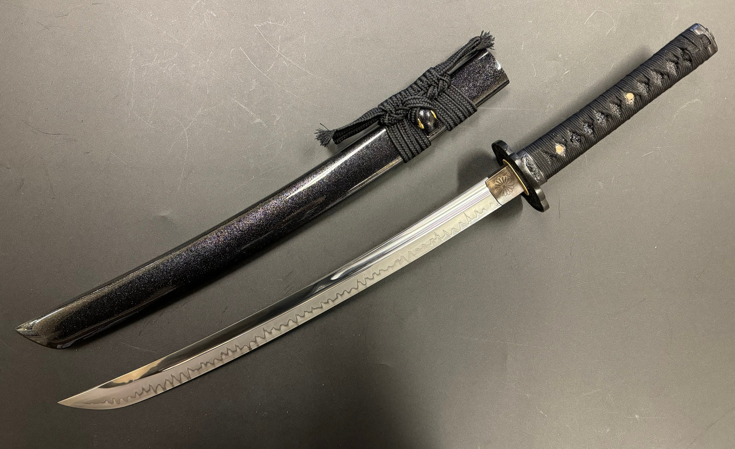 3-sword set Phoenix Armory Naginata Naoshi - Night Chrysanthemum - T10 Clay Tempered Black